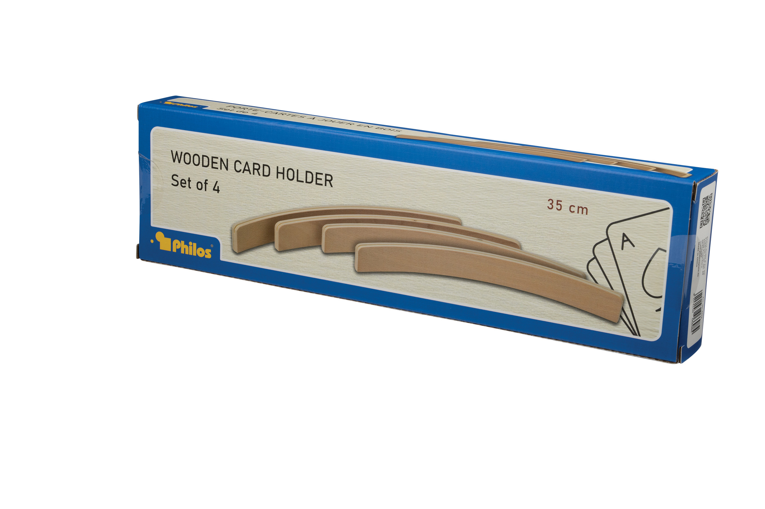 Wooden card holder, set of 4, without playing cards, 35 cm, FSC 100%