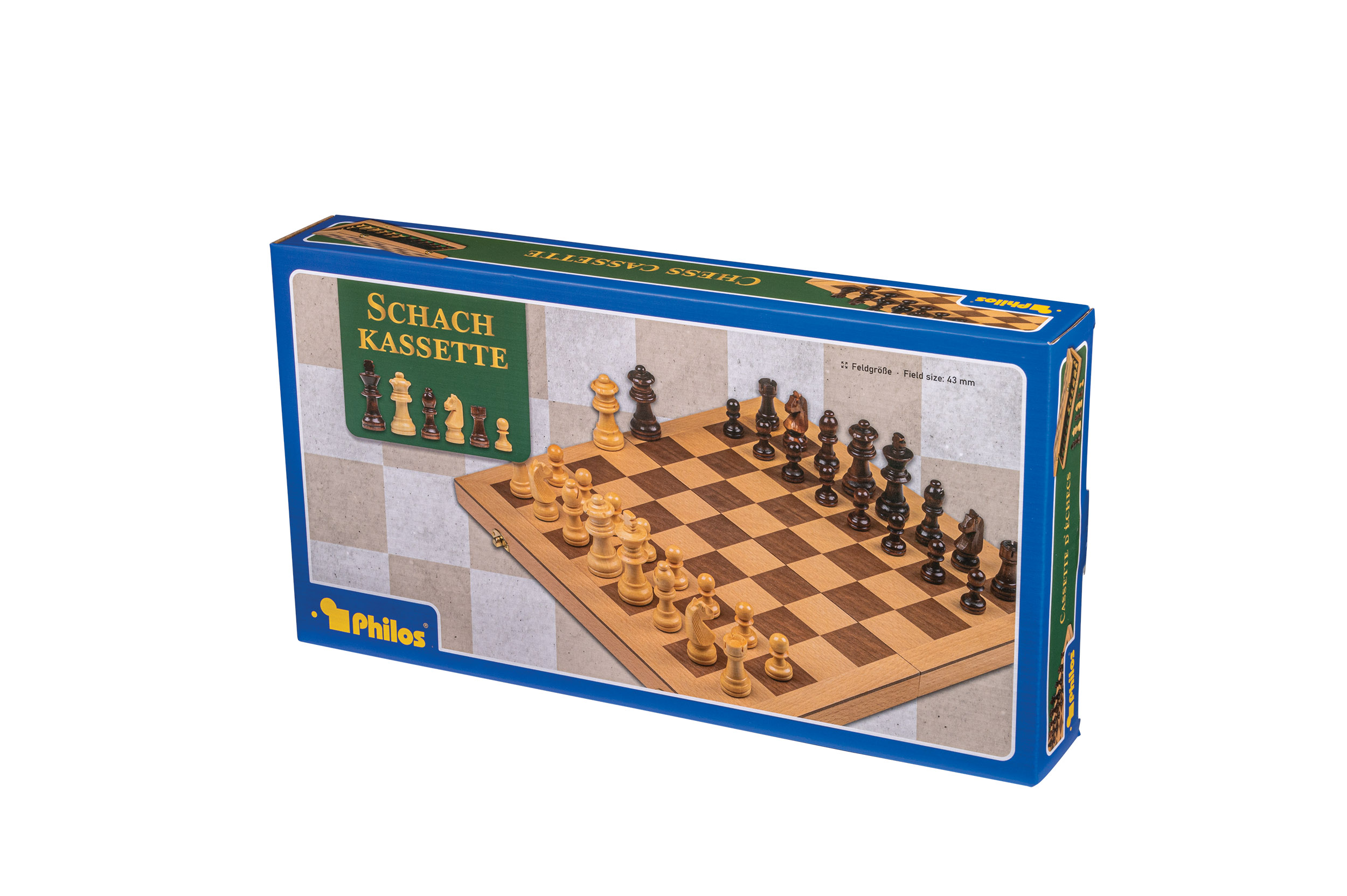 Chess cassette, field 43 mm, with additional pair of queens