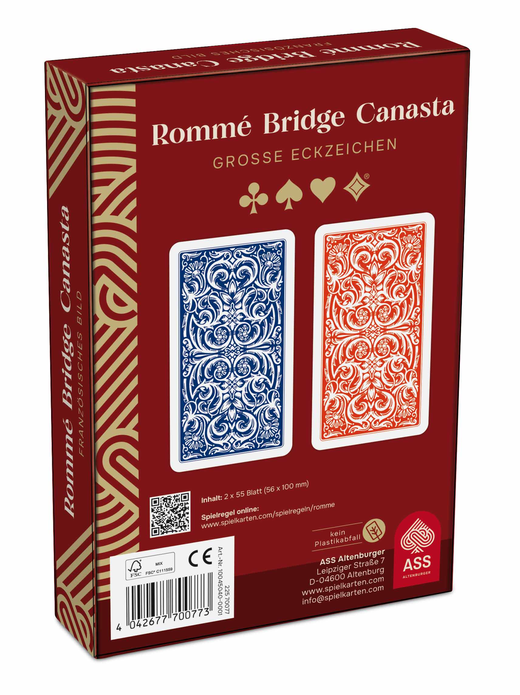 ASS, Seniors Rommé, extra large cards, pack of 5