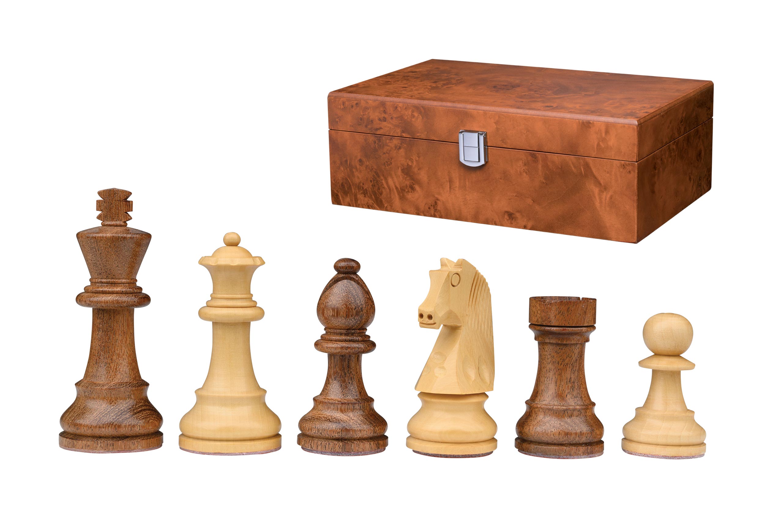 Chess pieces Artus, king height 78 mm, in wooden box