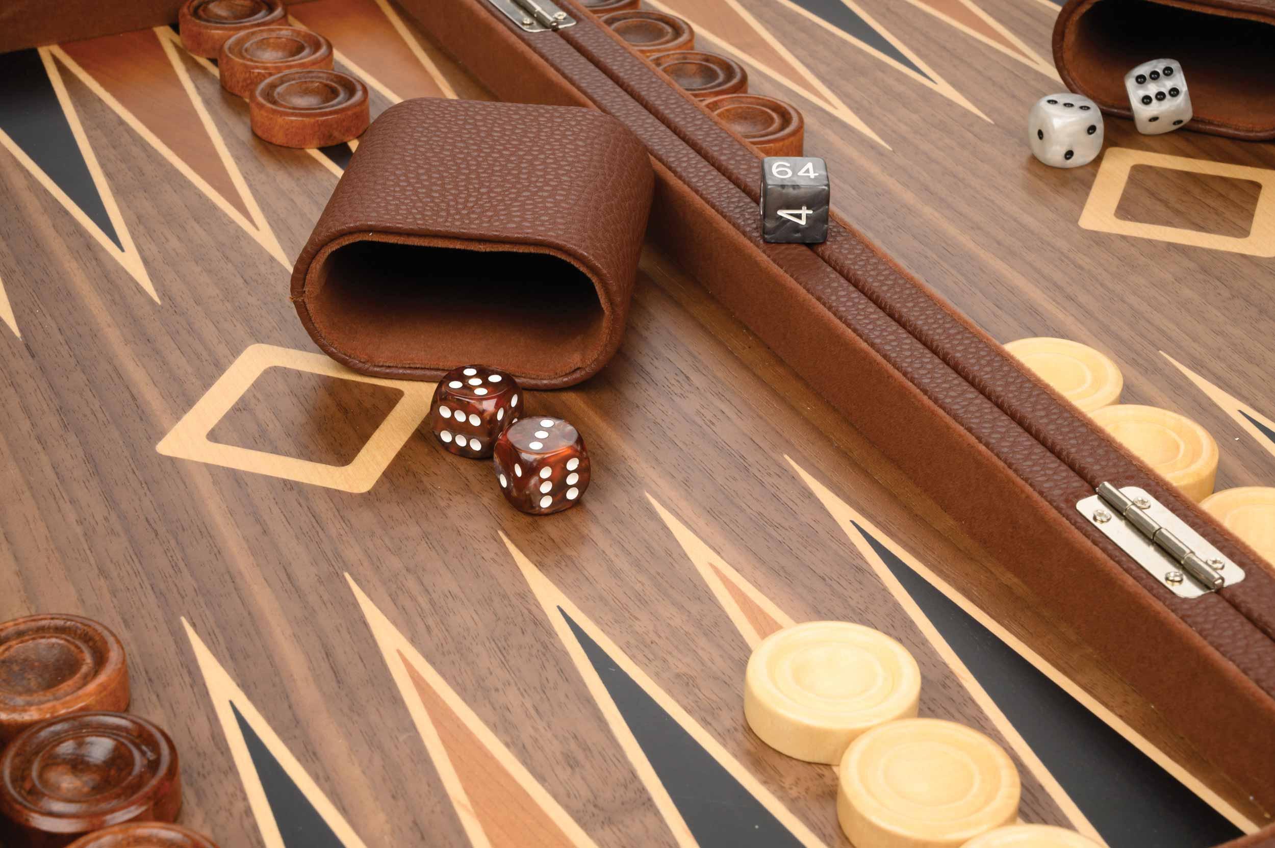Backgammon Polyegos, groß, Kunstleder