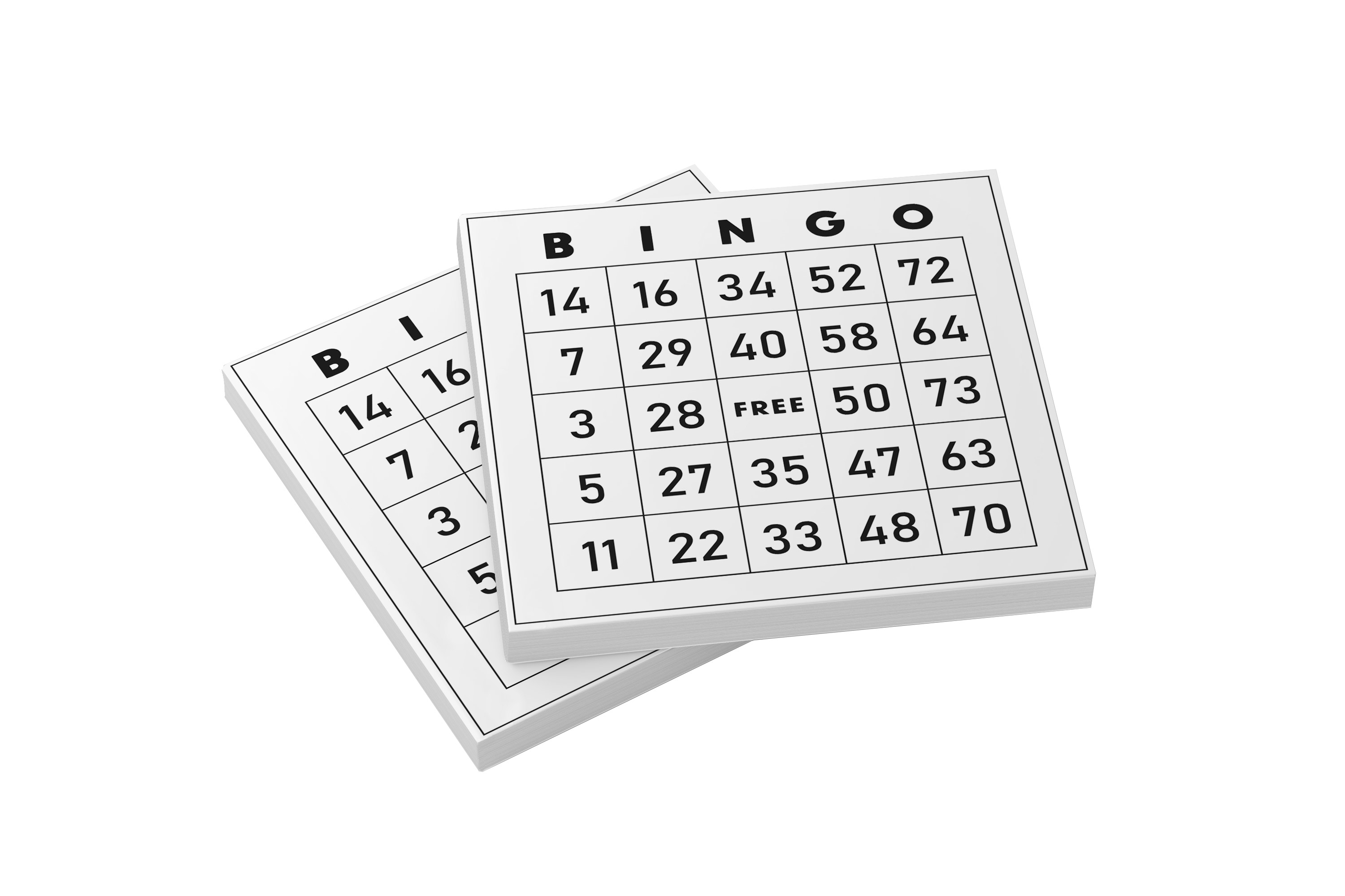 Bingo pads, 2 pieces with 100 sheets each
