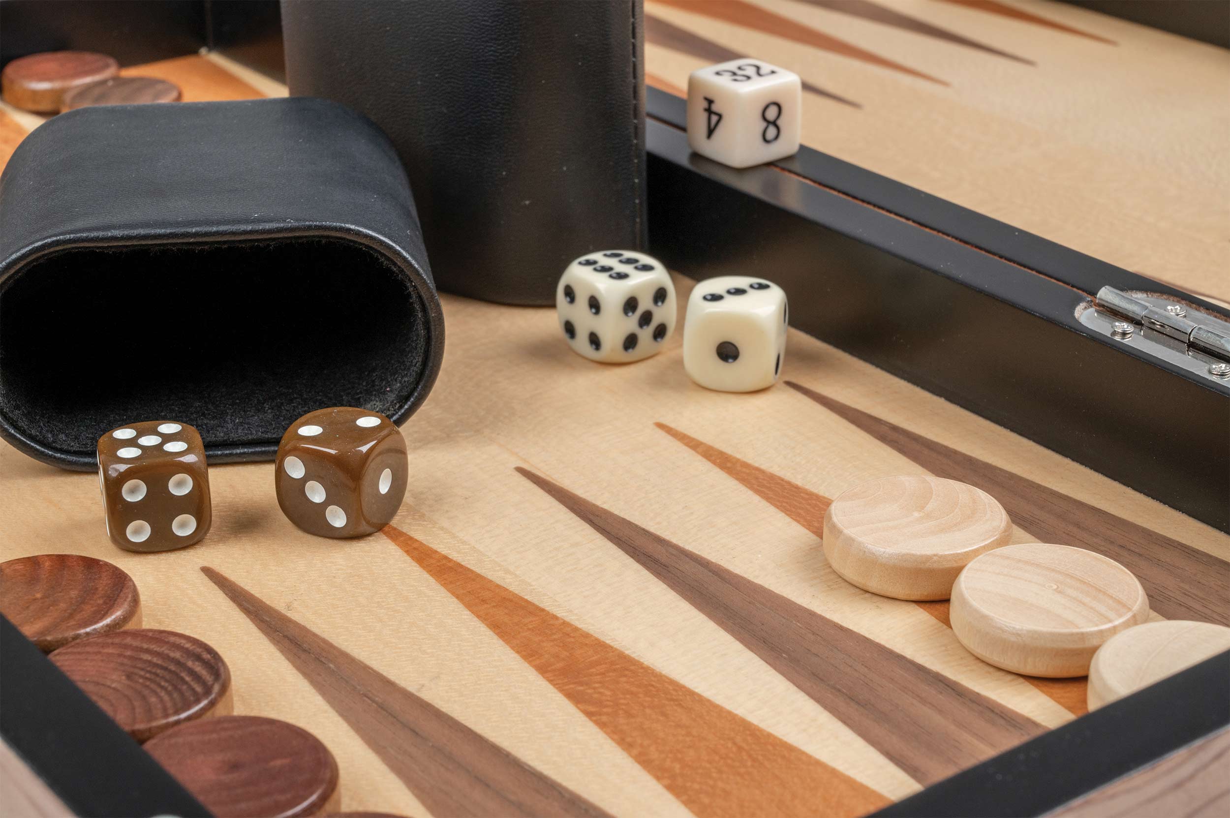 Chess Backgammon Checkers Set, field 40 mm, magnetic lock