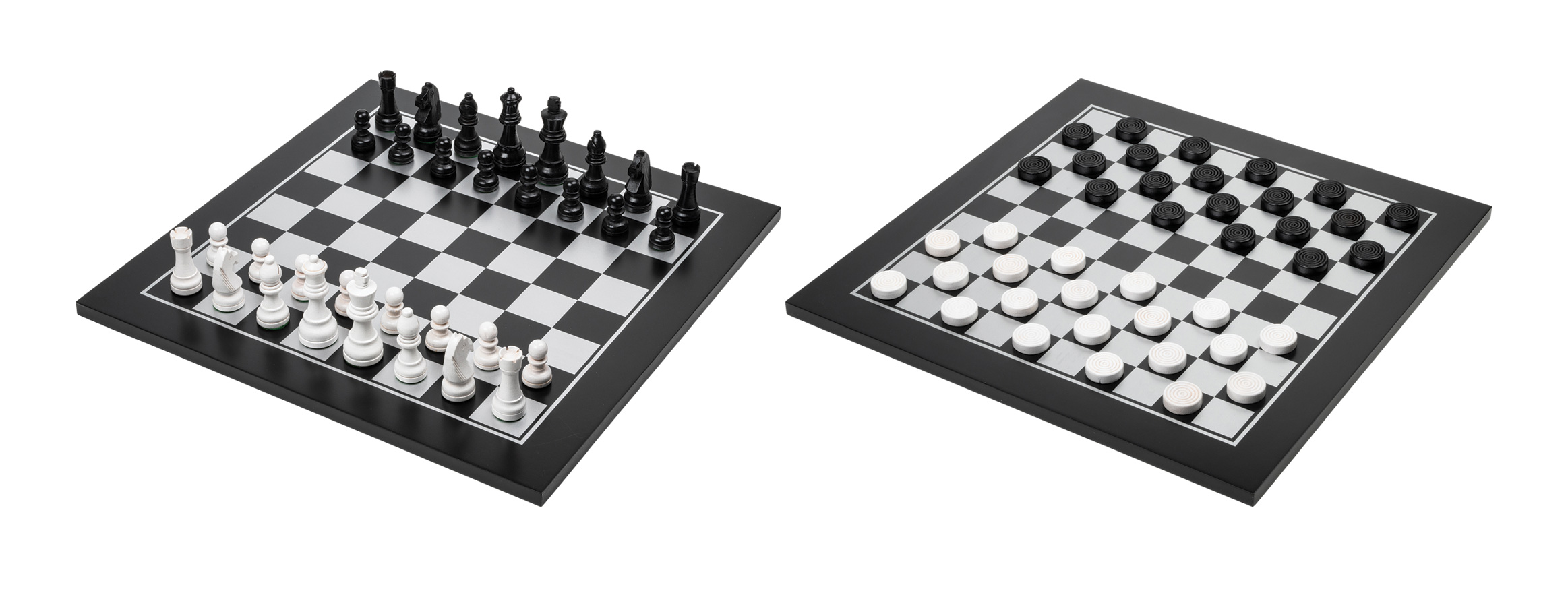 Chess Checkers Set, black, field 40 mm
