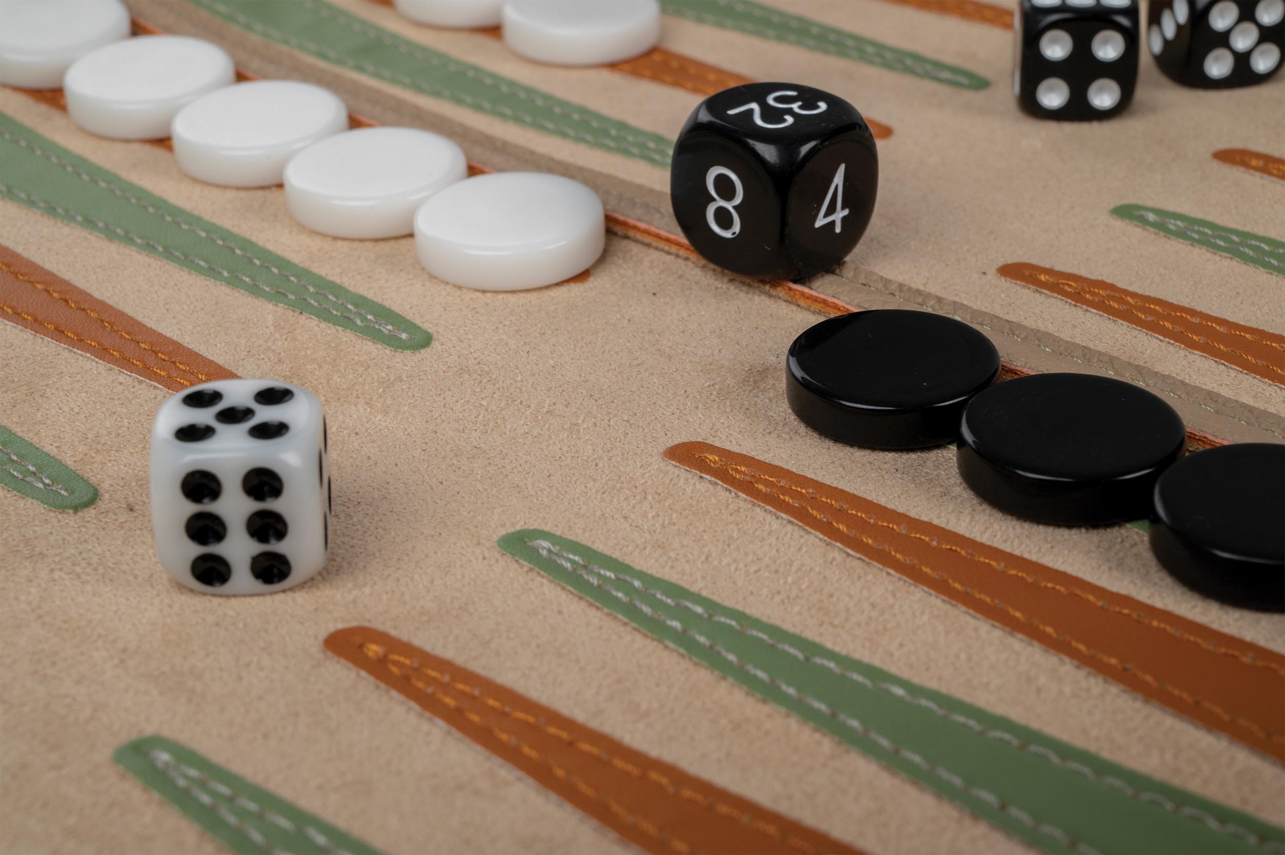 Backgammon, travel, rollable, imitation leather