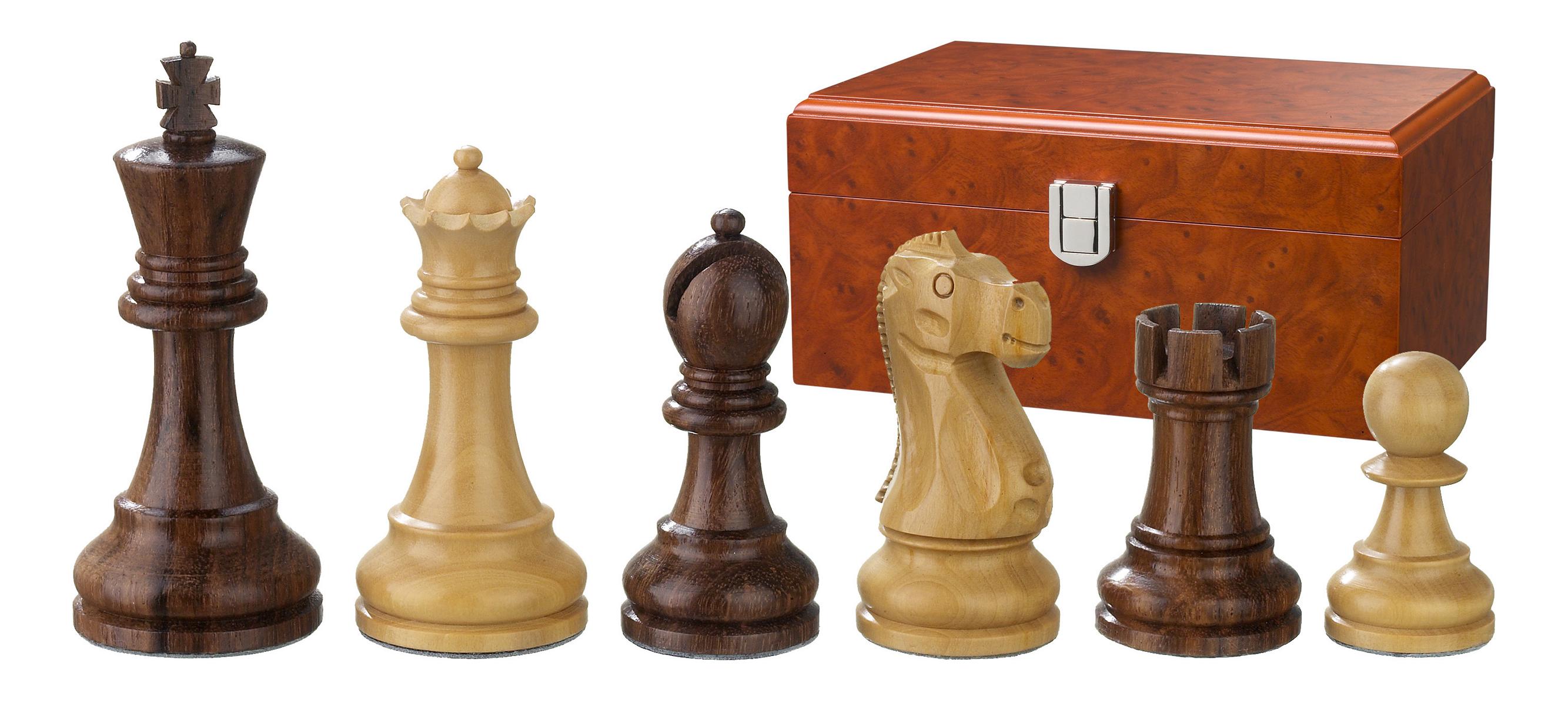 Chess pieces Tutenchamum, king height 95 mm, in wooden box