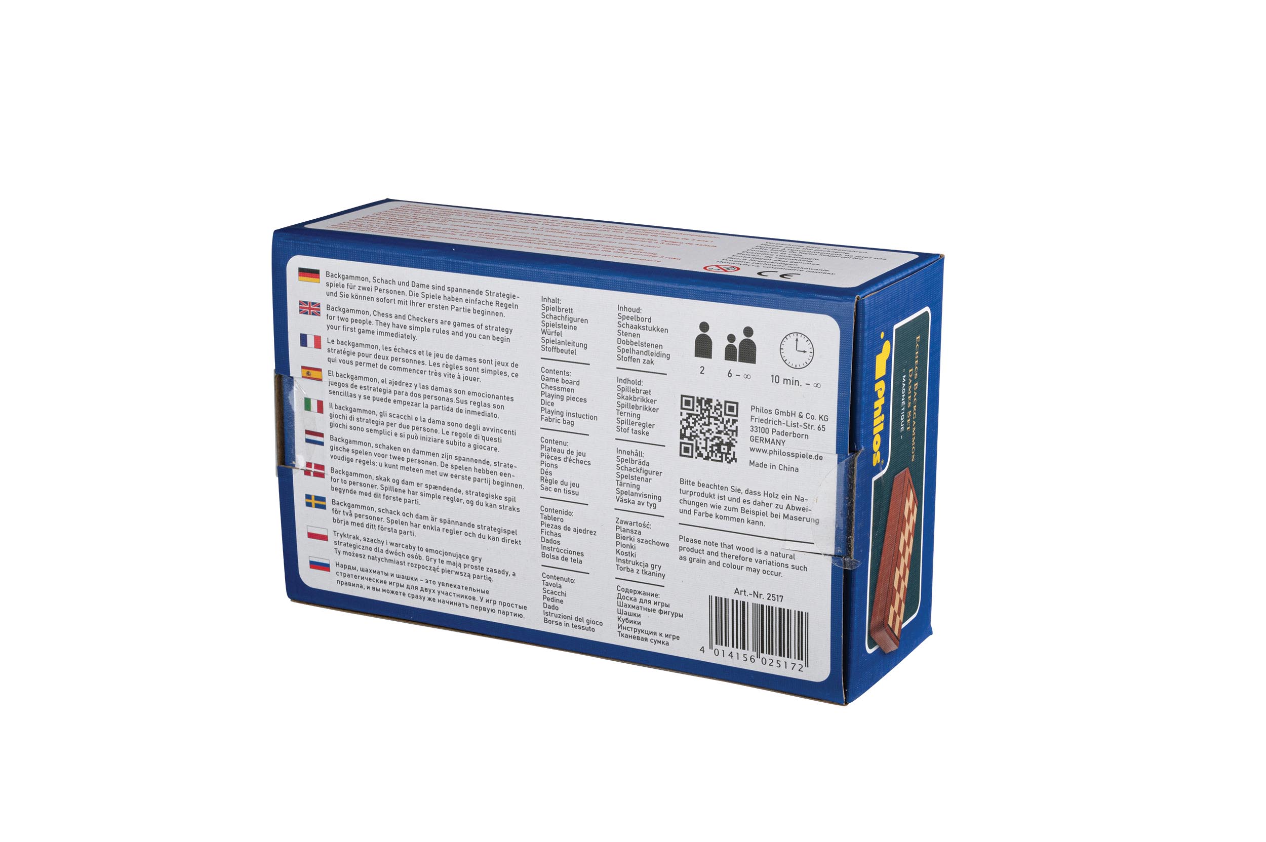 Chess Backgammon Checkers Set, travel, field 18 mm, magnetic