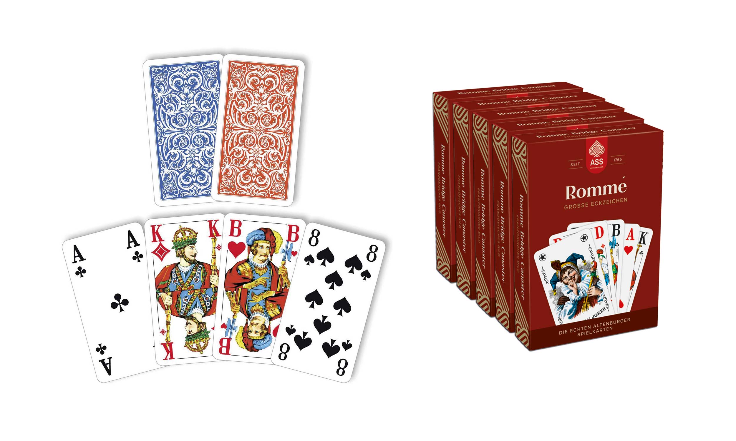 Carte Da Gioco Senioren Romme – 2 Mazzi Da 55 Carte – Formato Extra Large Con Cifre Grandi – Figura Francese