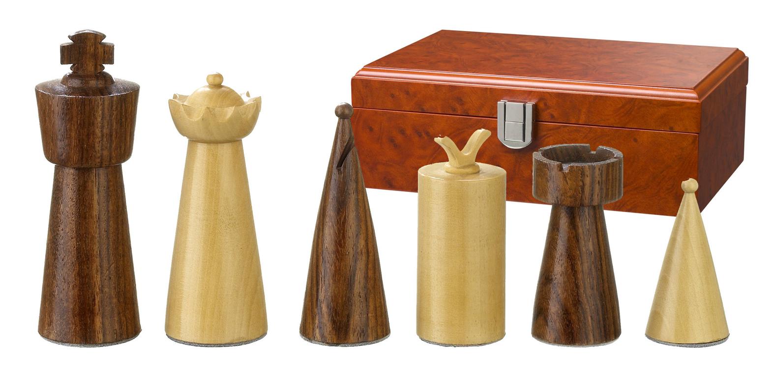 Chess pieces Galba, king height 90 mm, in wooden box