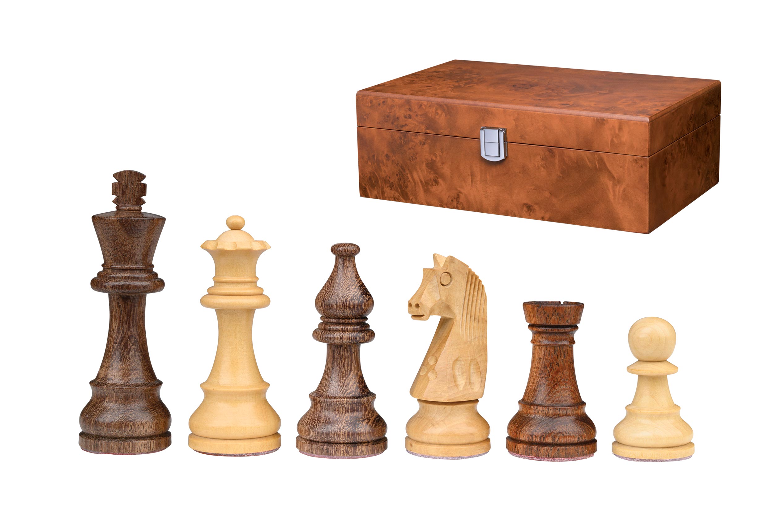 Chess pieces Titus, king height 65 mm, in wooden box