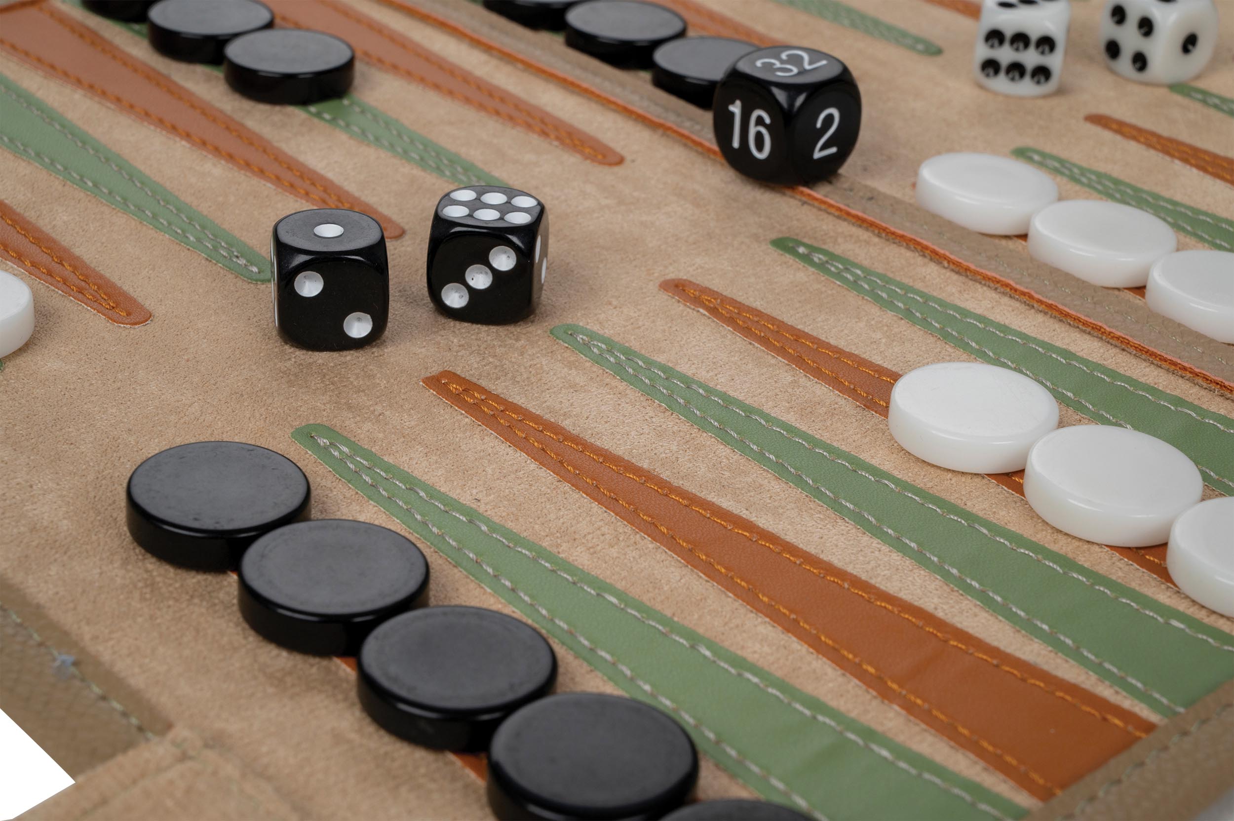 Backgammon, travel, rollable, imitation leather
