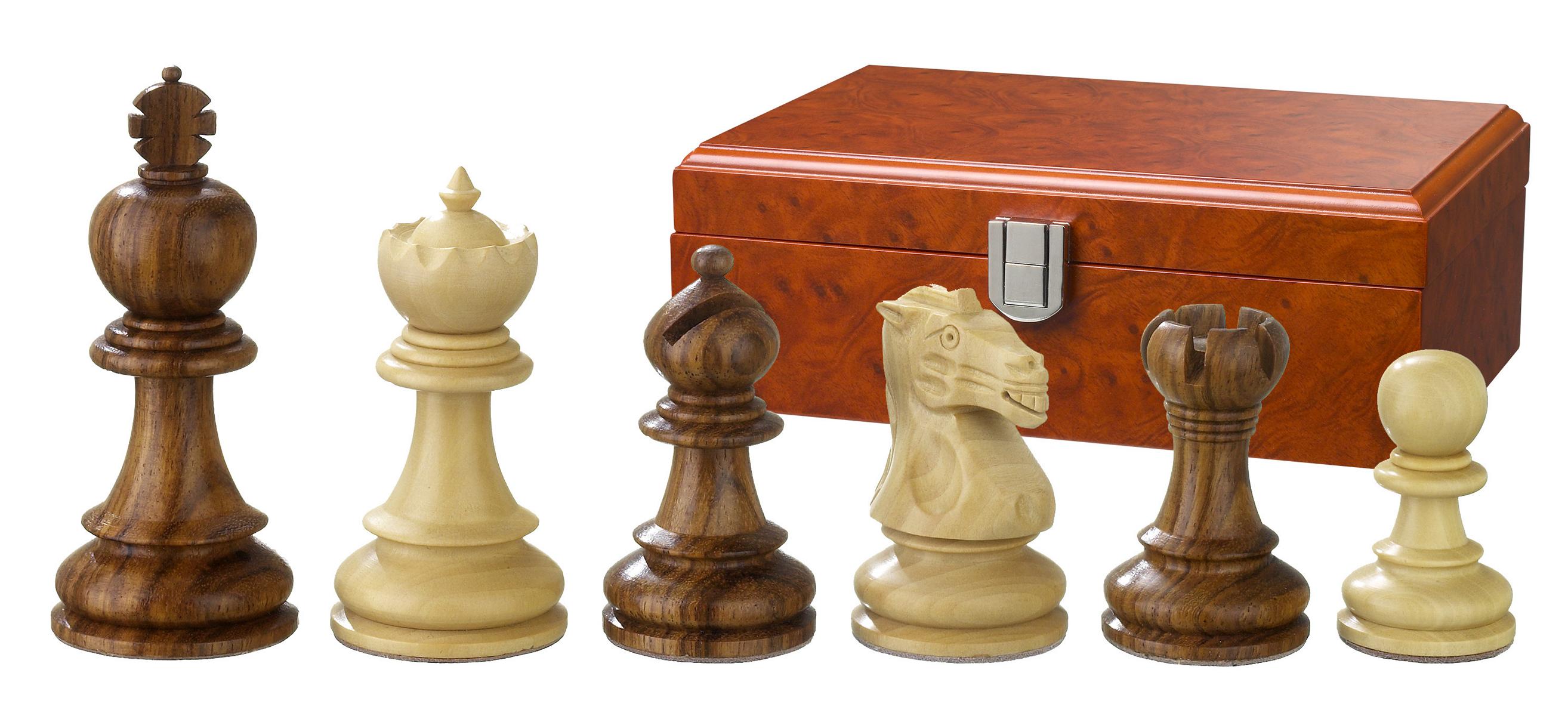 Chess pieces Valerian, king height 90 mm, in wooden box