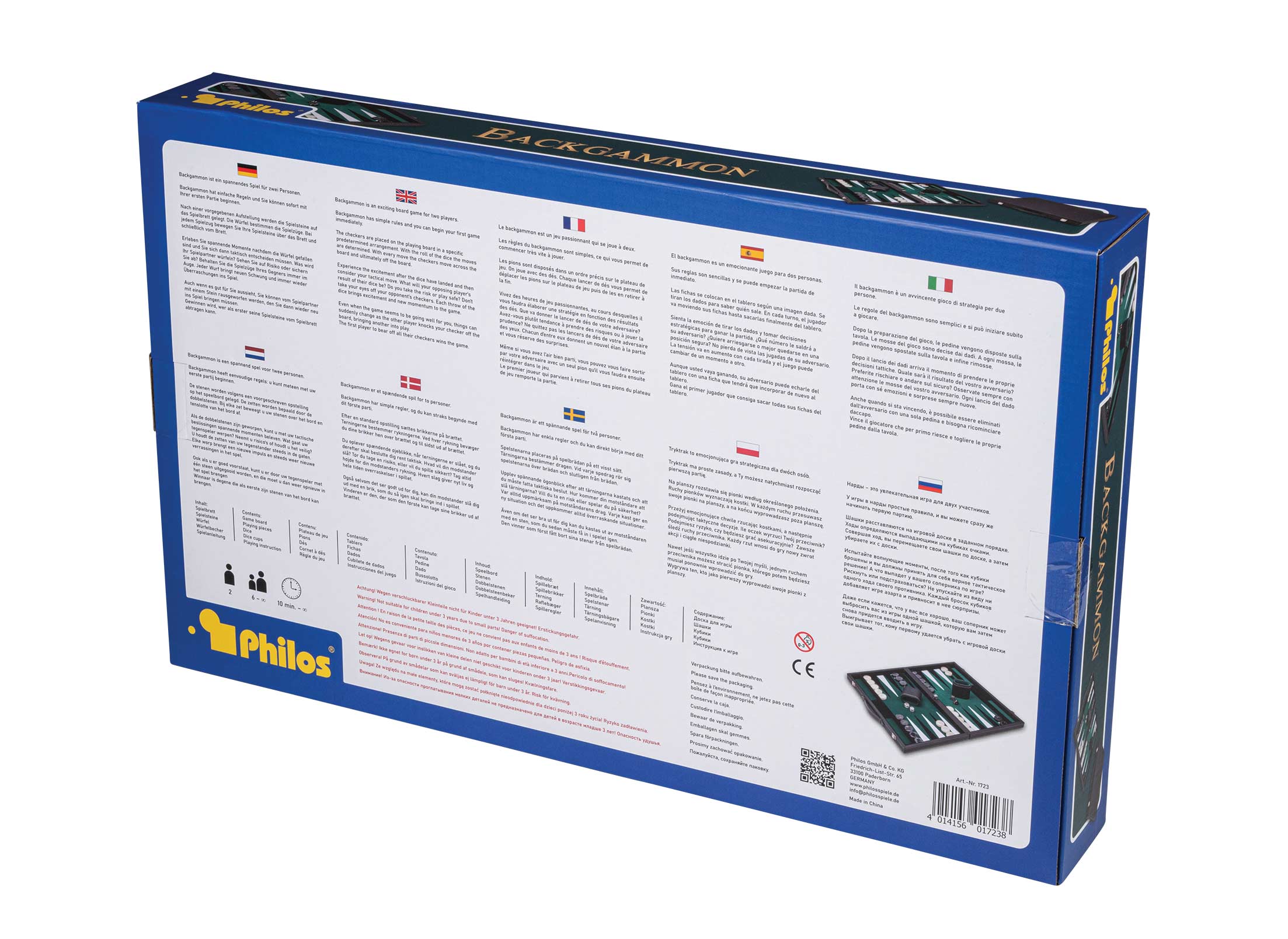 Backgammon, black, green, large, imitation leather