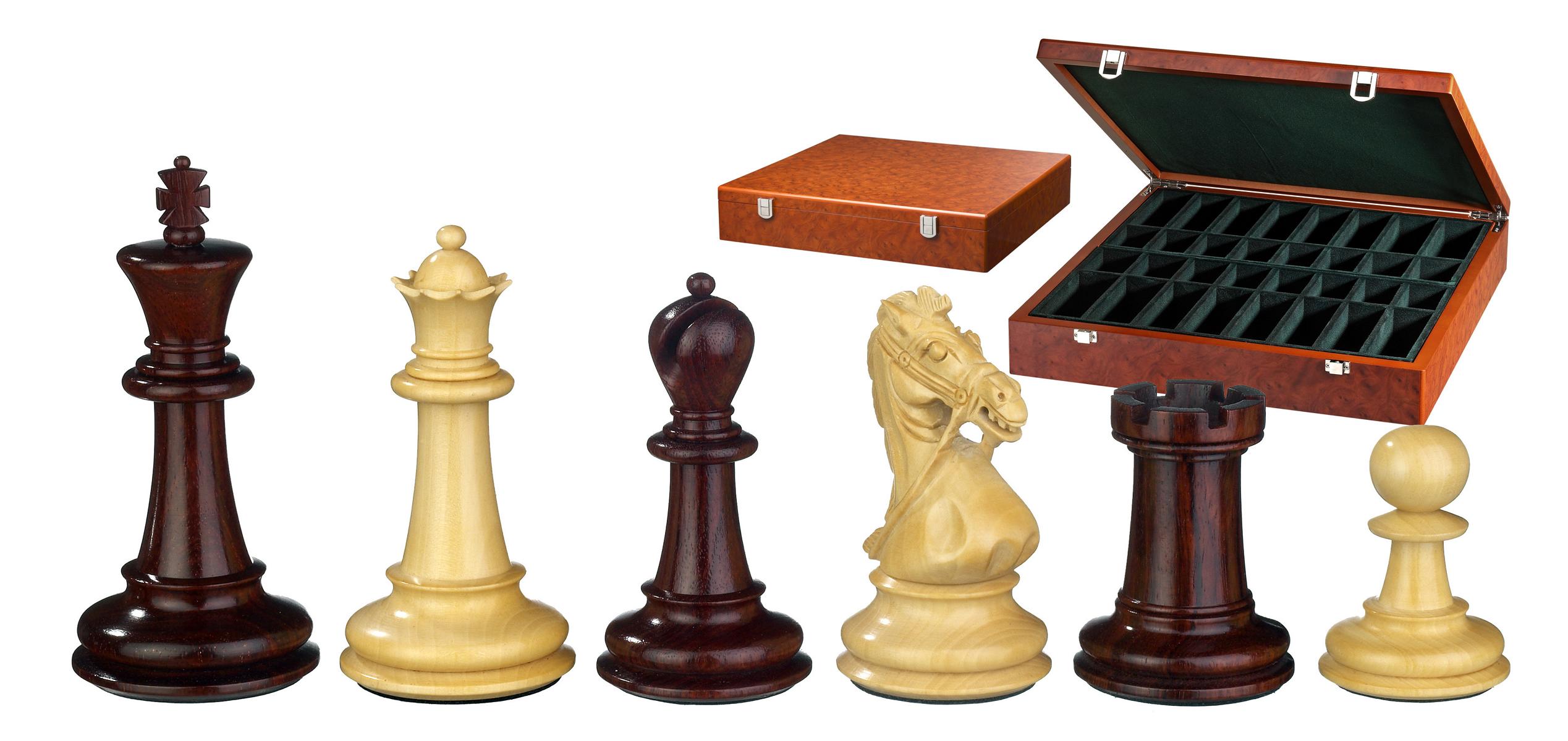 Chess pieces Gratanius, king height 100 mm, in wooden box
