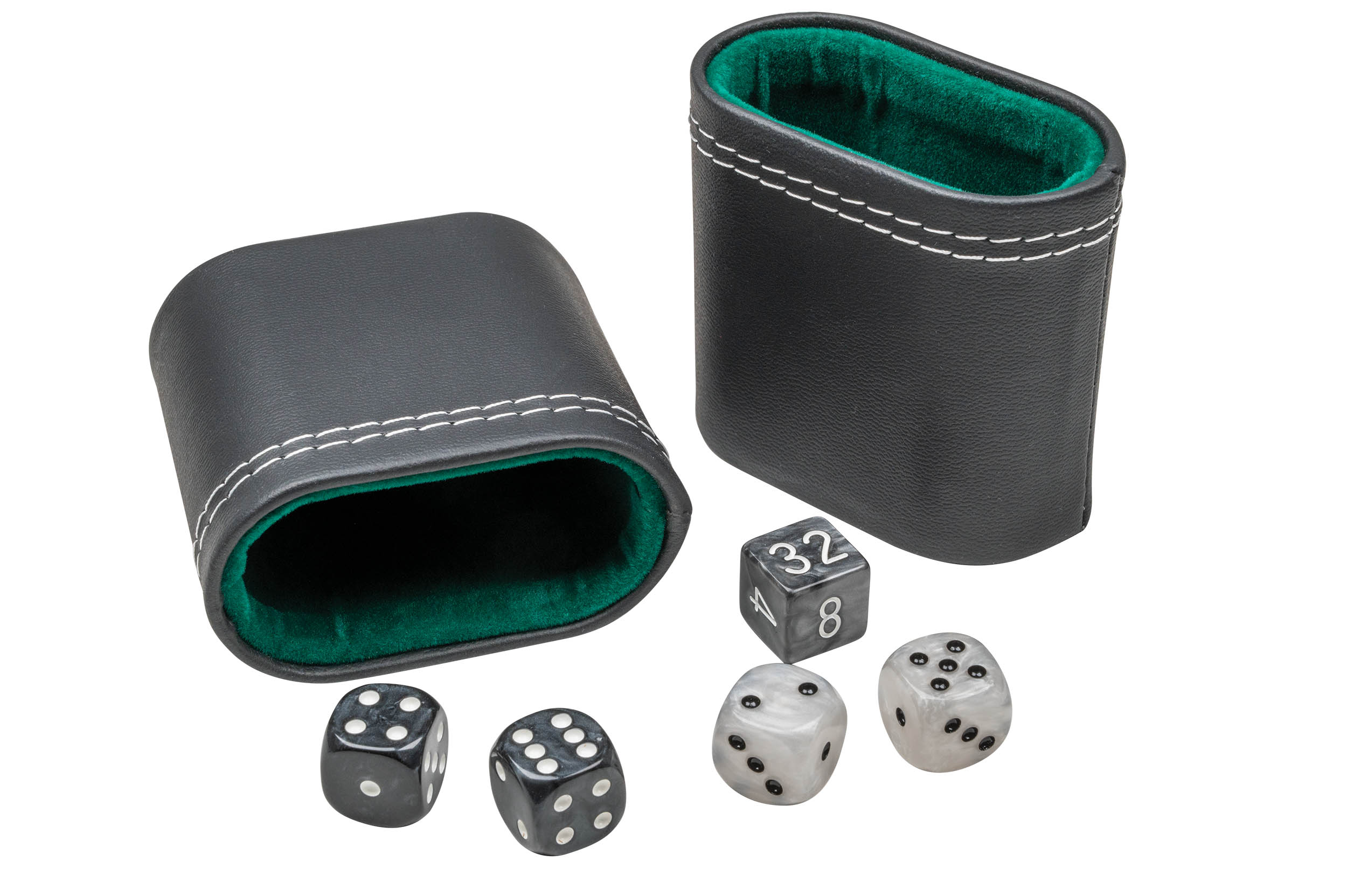 Backgammon, black, green, medium, imitation leather