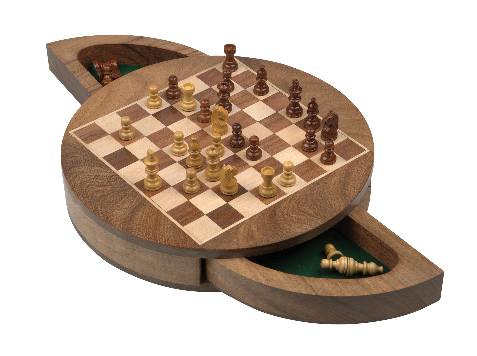Chess Set, travel, rounded, field 19mm, magnetic