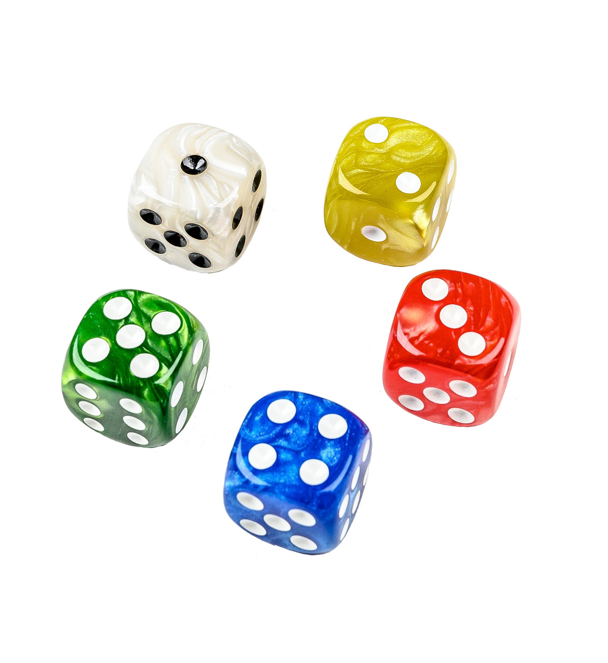 Dice, 16mm pearl, 50er polybag