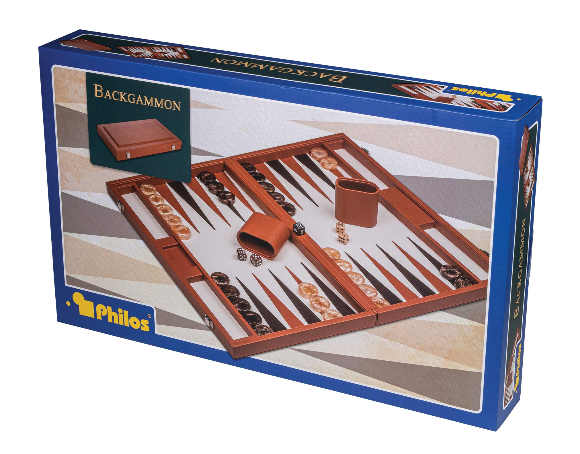 Backgammon brown, large, artificial leather