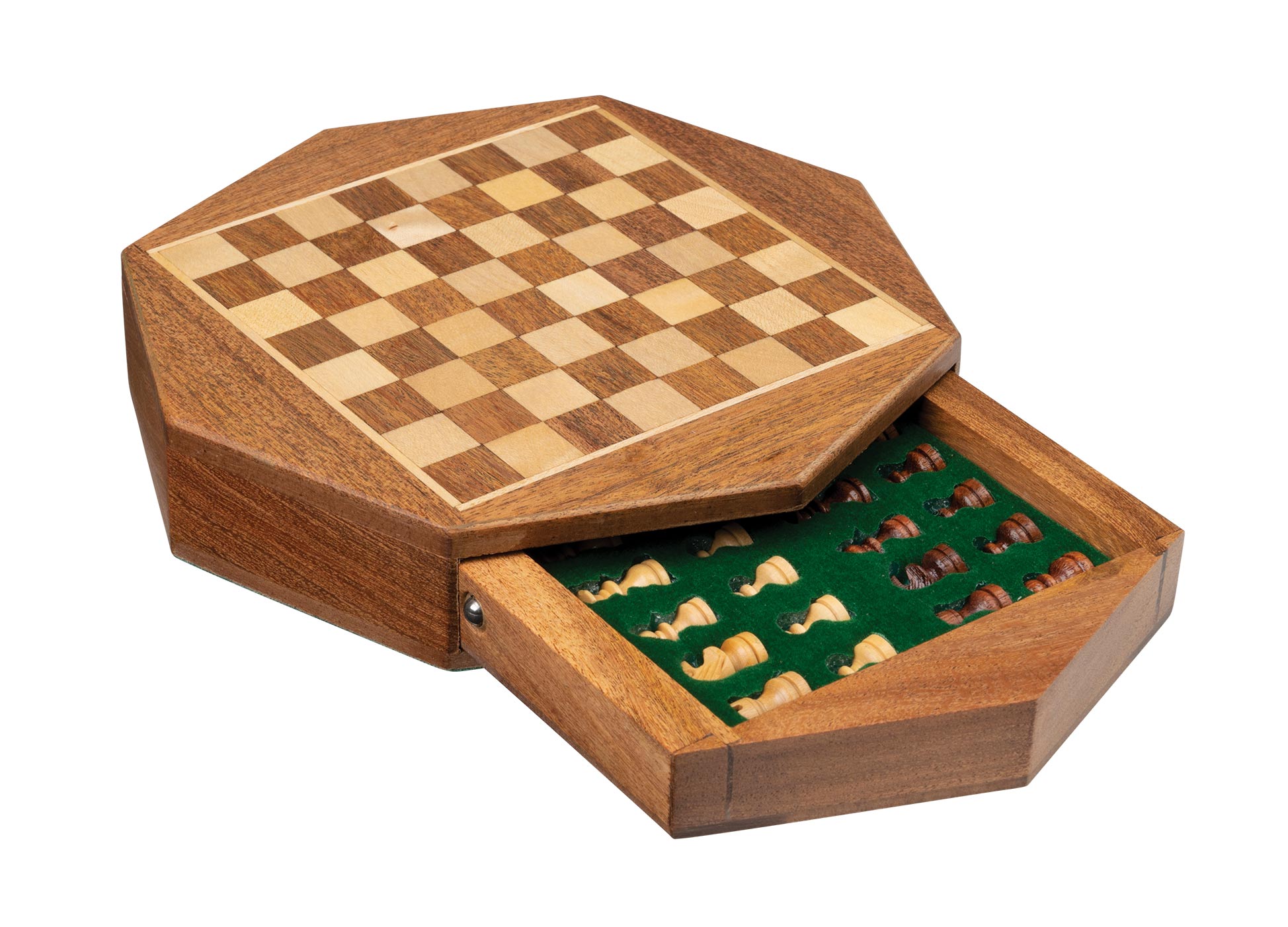 Chess cassette Octagon, travel, mini, field 13mm, magnetic