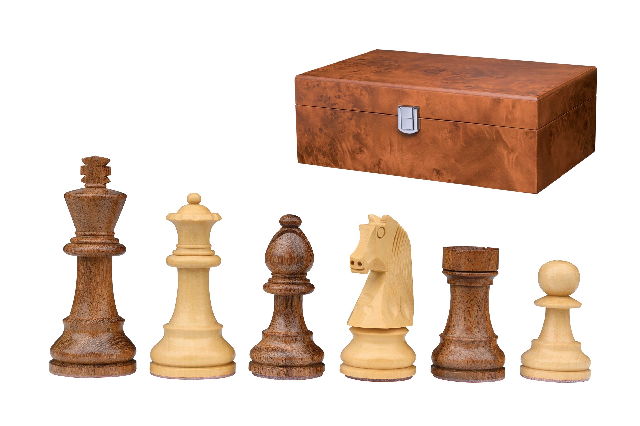 Chess pieces Artus, king height 65 mm, in wooden box