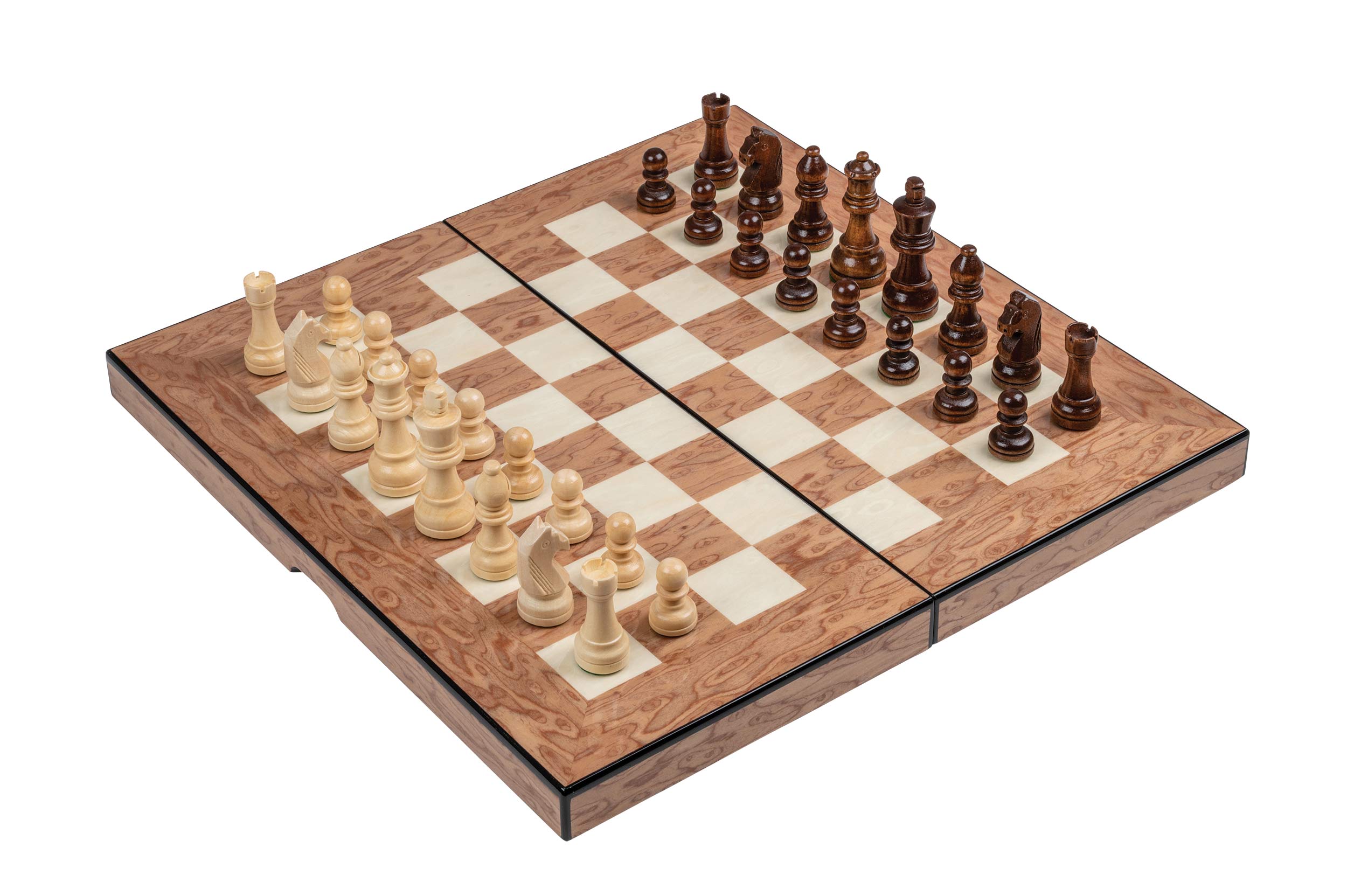Chess Backgammon Checkers Set, field 40 mm, magnetic lock