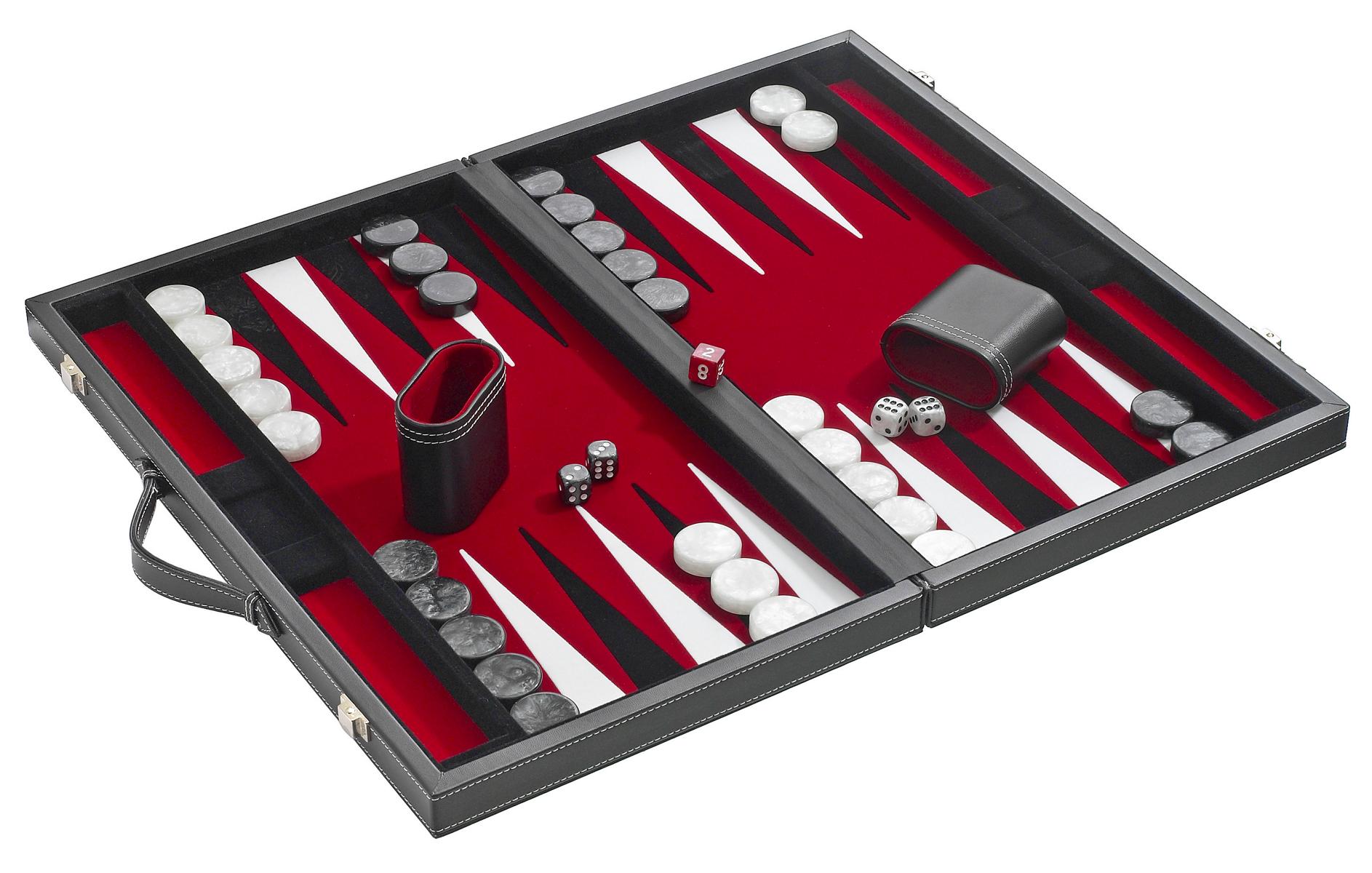 Backgammon rot, medium, Kunstleder günstig online bestellen