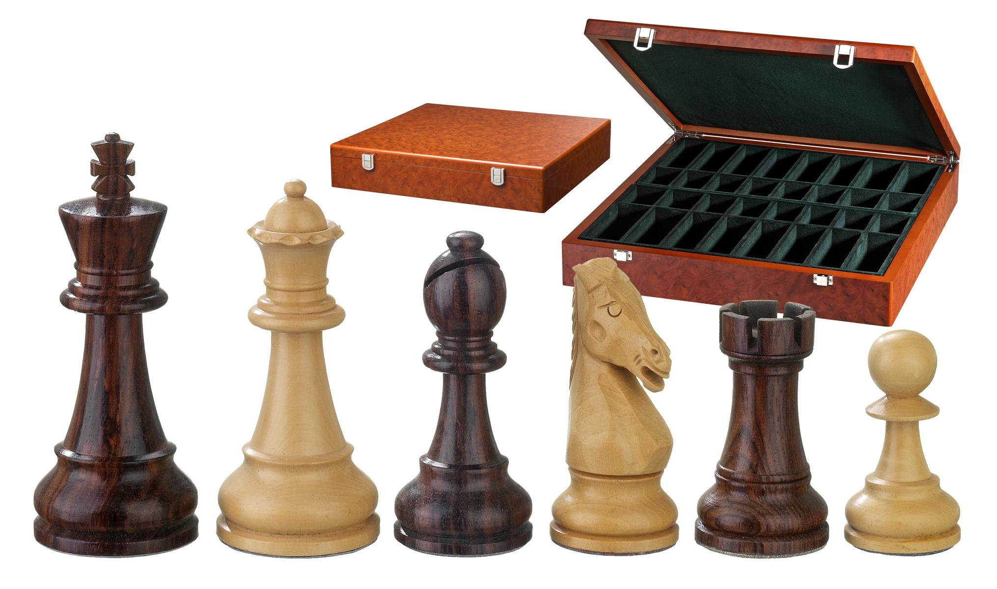 Chess pieces Thutmosis, king height 104 mm, in wooden box