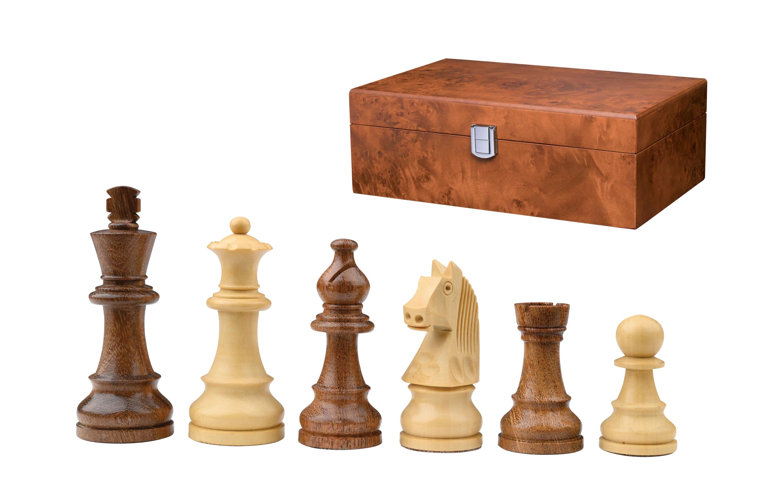 Chess pieces Sigismund, king height 76 mm, in wooden box