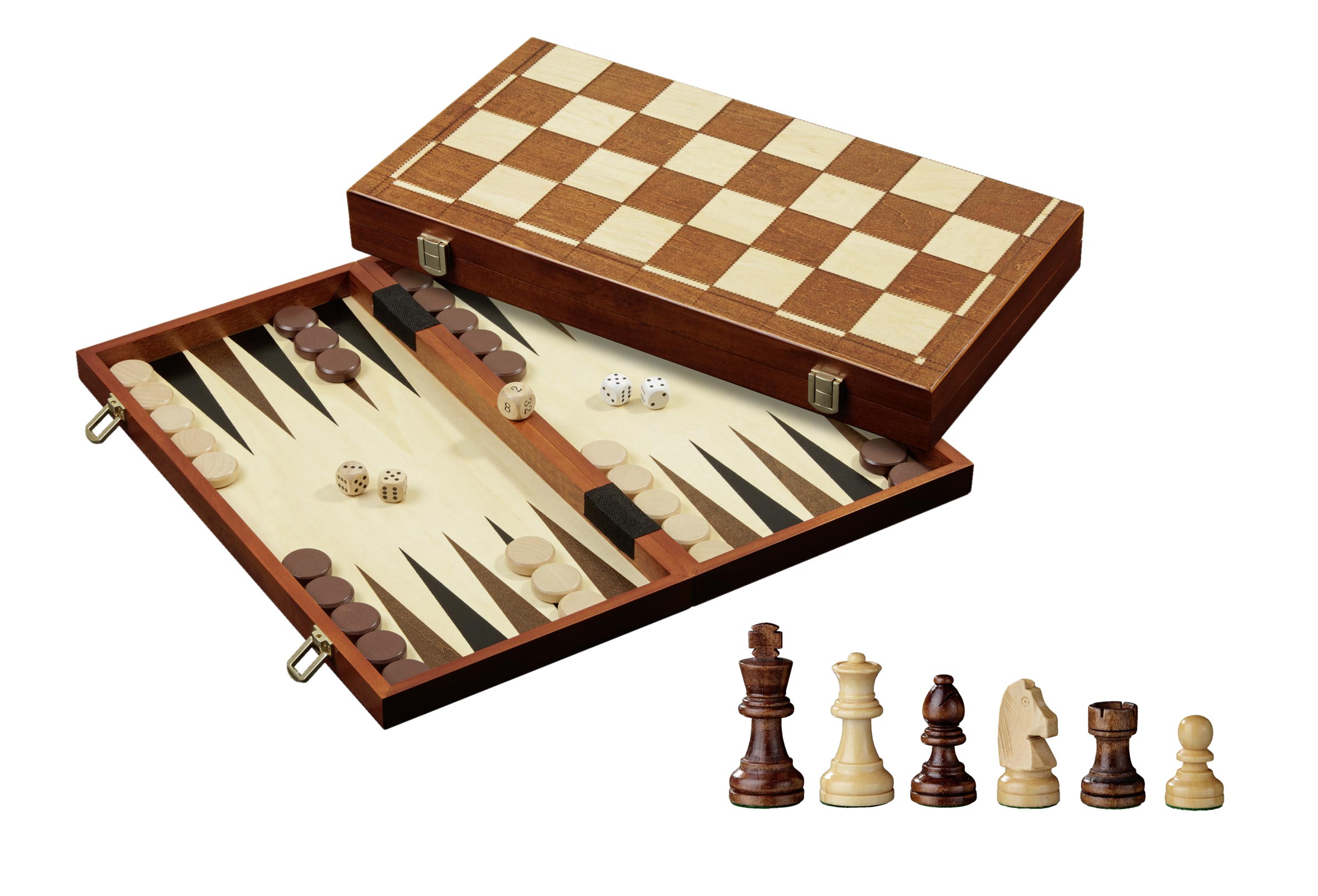 Schach Backgammon Dame Set, Feld 45 mm