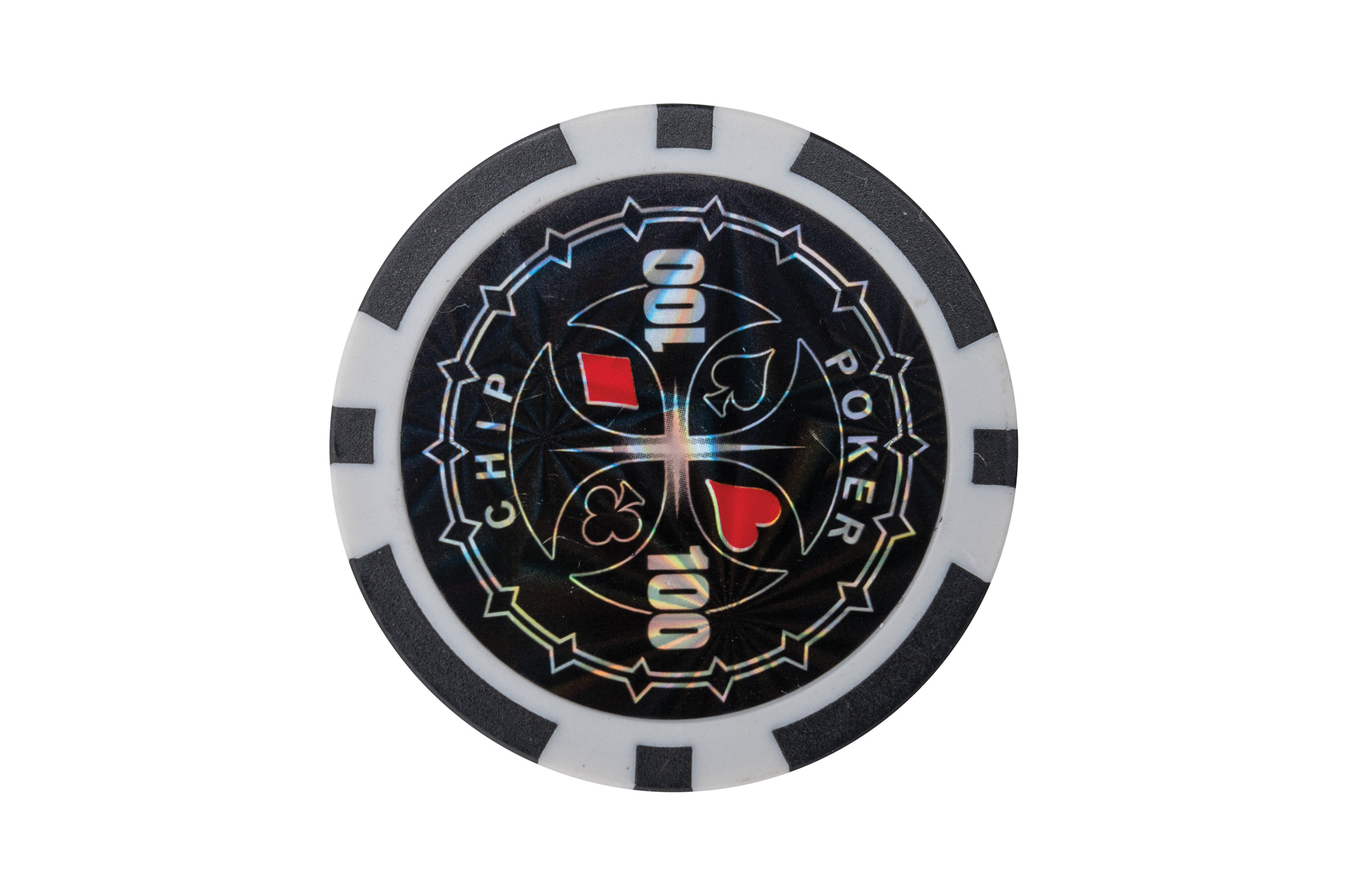 100 poker chips with plastic holder