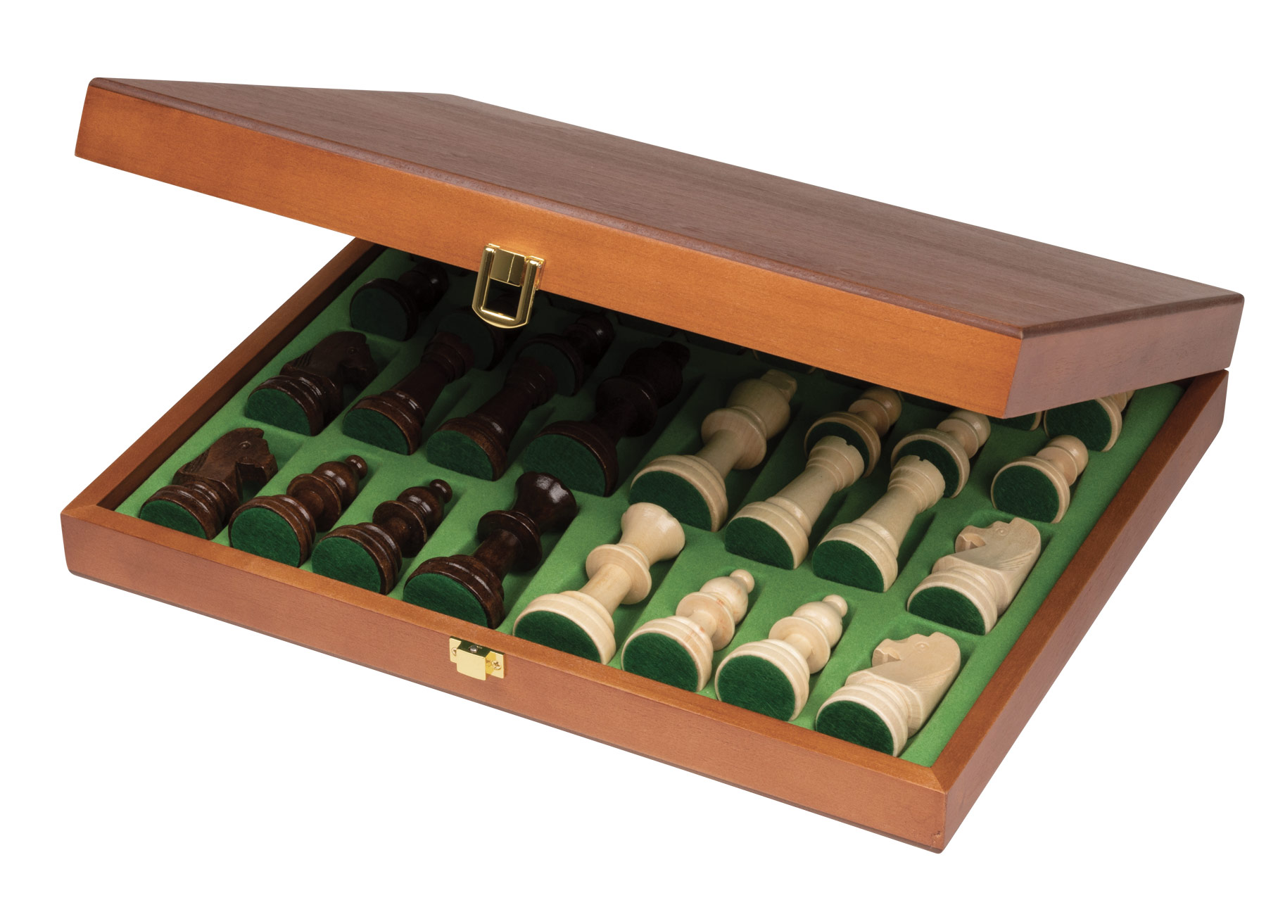 Chess-Set, Tournament, field 50mm, with wooden case for chess pieces