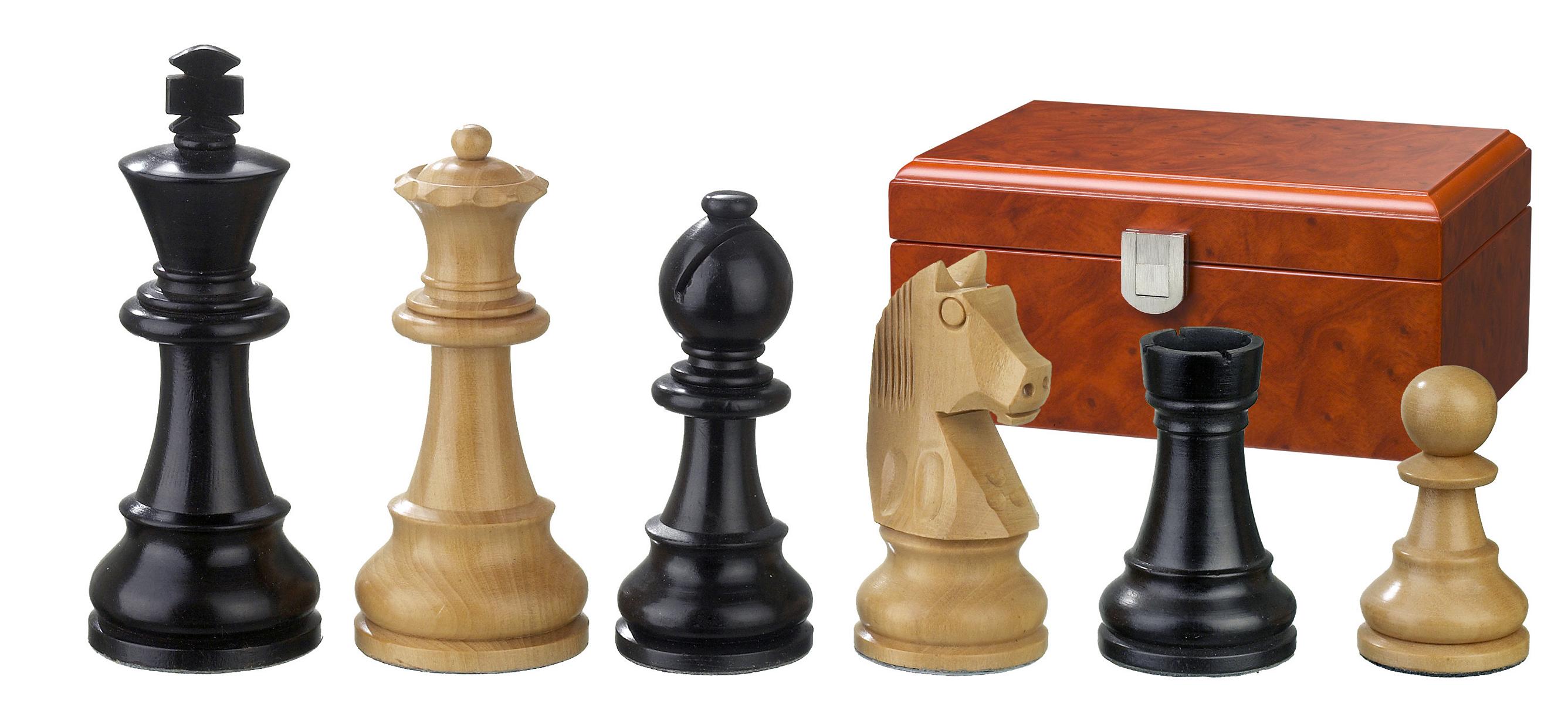 Schachfiguren Ludwig XIV, Königshöhe 70 mm, in Holzbox