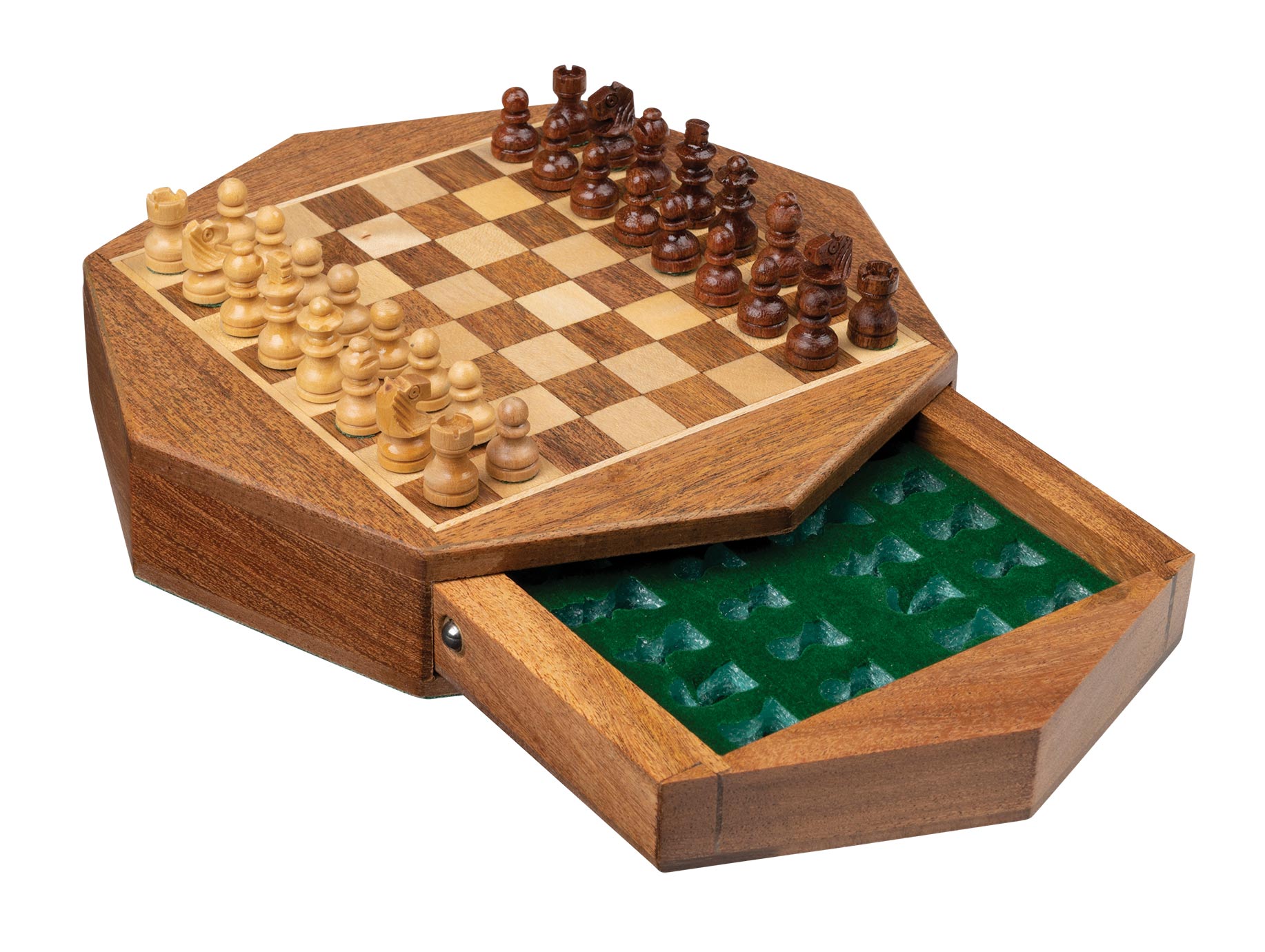 Chess cassette Octagon, travel, mini, field 13mm, magnetic
