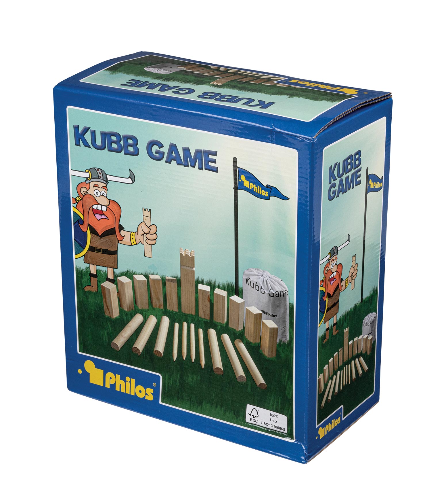 Kubb Game,  original size, pinewood, FSC 100%