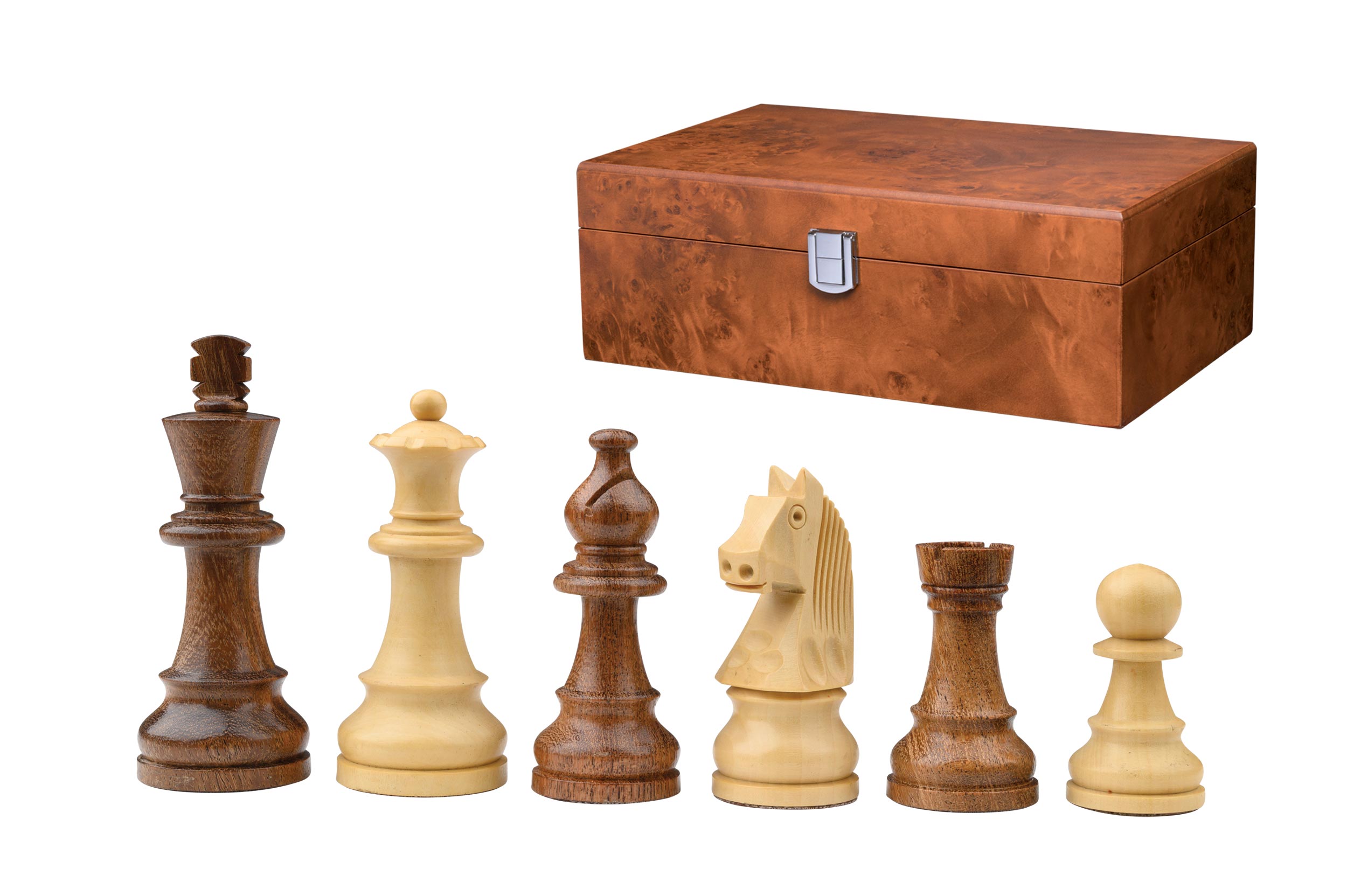 Chess pieces Sigismund, king height 83 mm, in wooden box