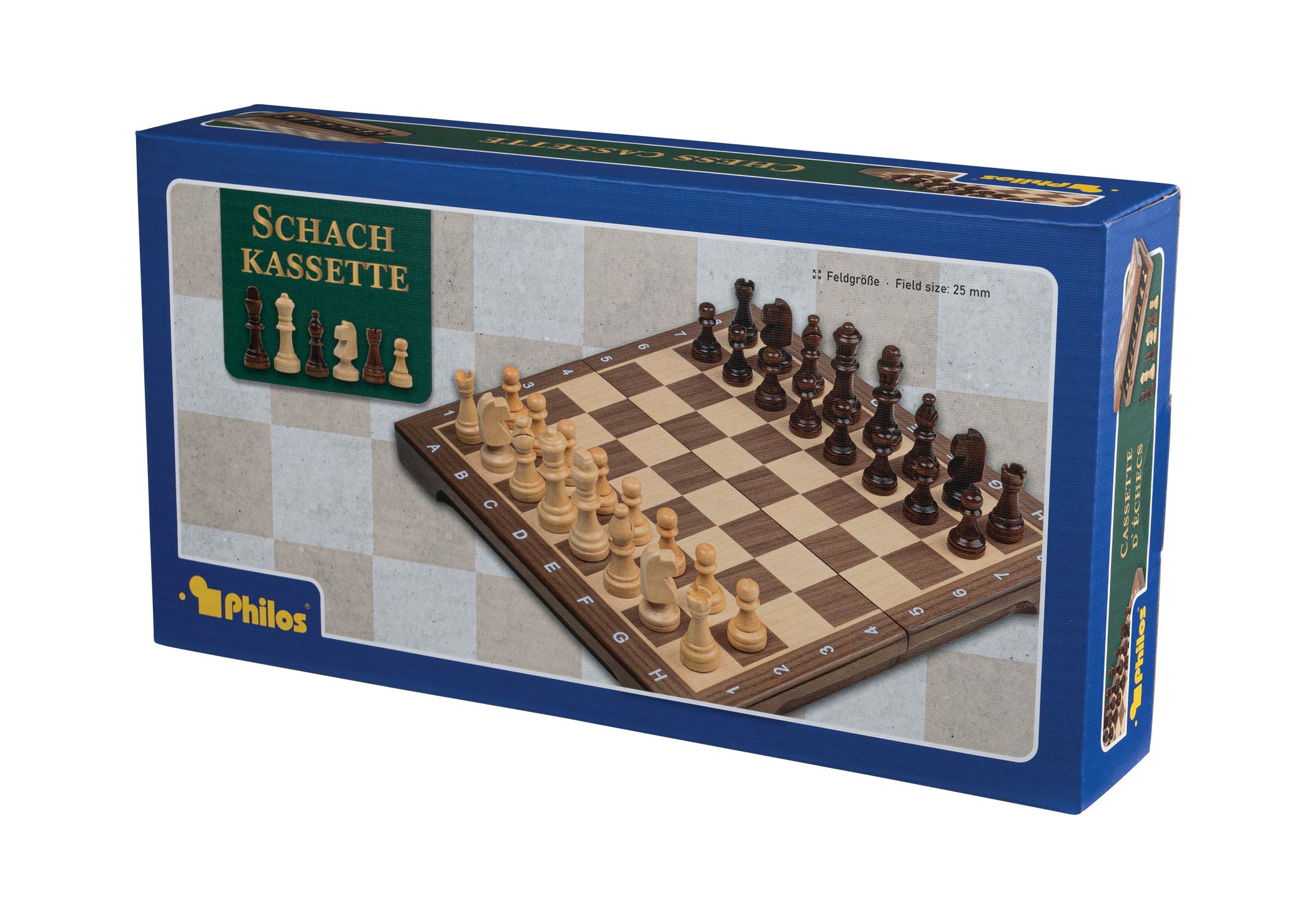 Chess cassette, field 25 mm, with numbers and letters