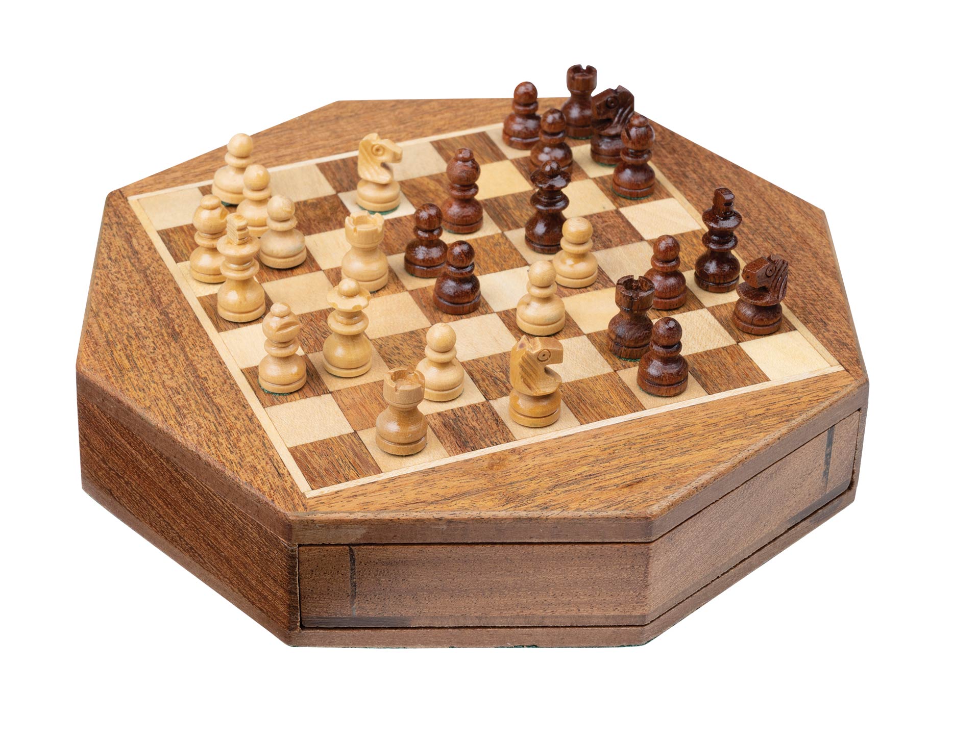 Chess cassette Octagon, travel, mini, field 13mm, magnetic
