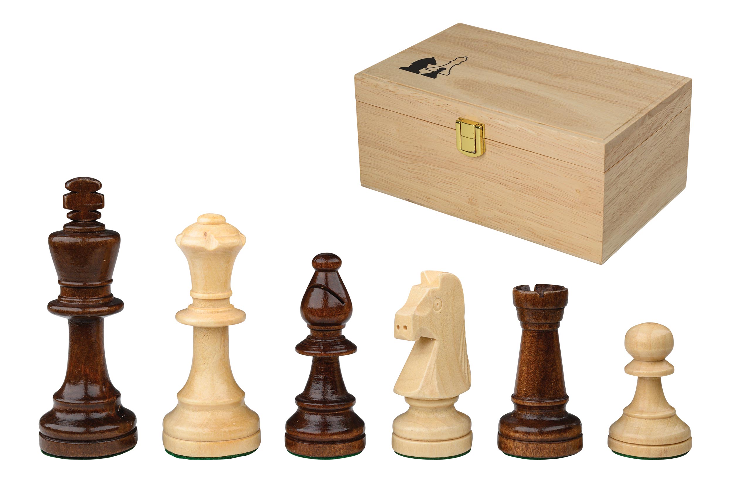 Chess pieces Richard, king height 90 mm, in wooden box