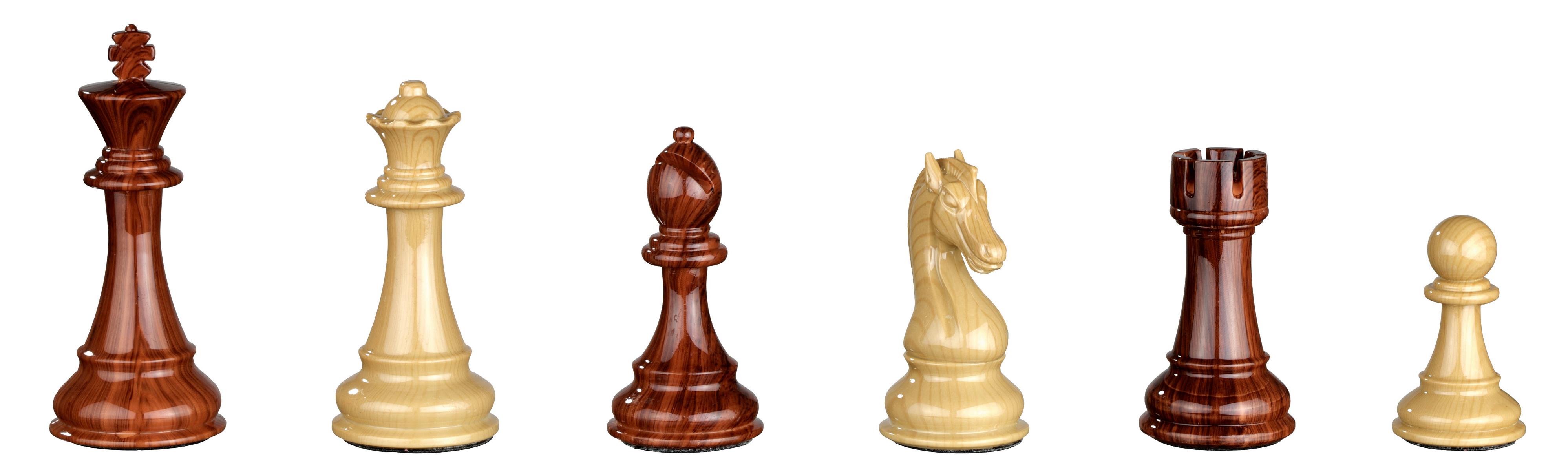 Schachfiguren Aurelius, Königshöhe 110 mm, Kunststoff, braun beige, gewichtet, im Polybeutel