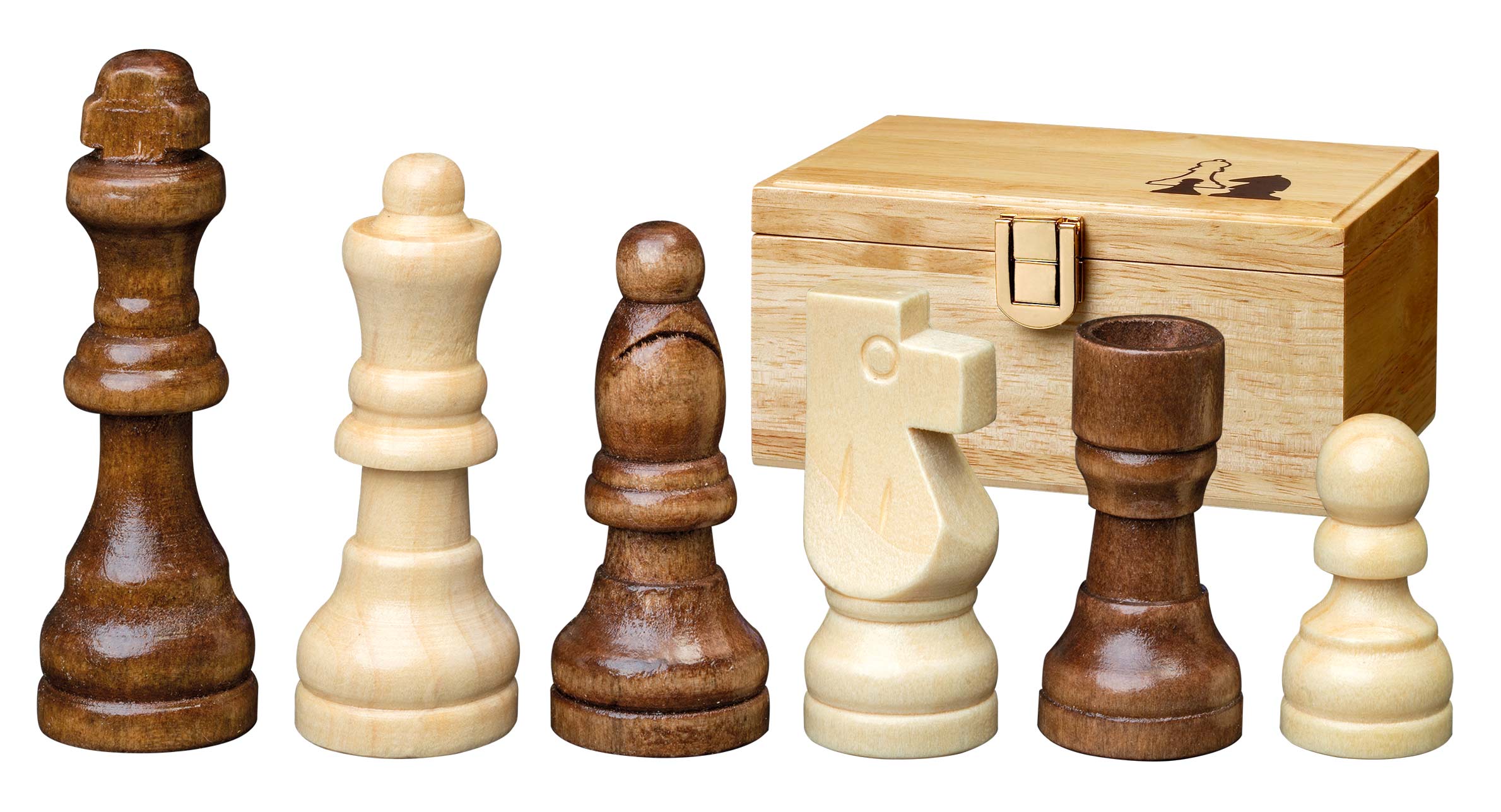 Schachfiguren Remus, Königshöhe 64 mm, in Holzbox