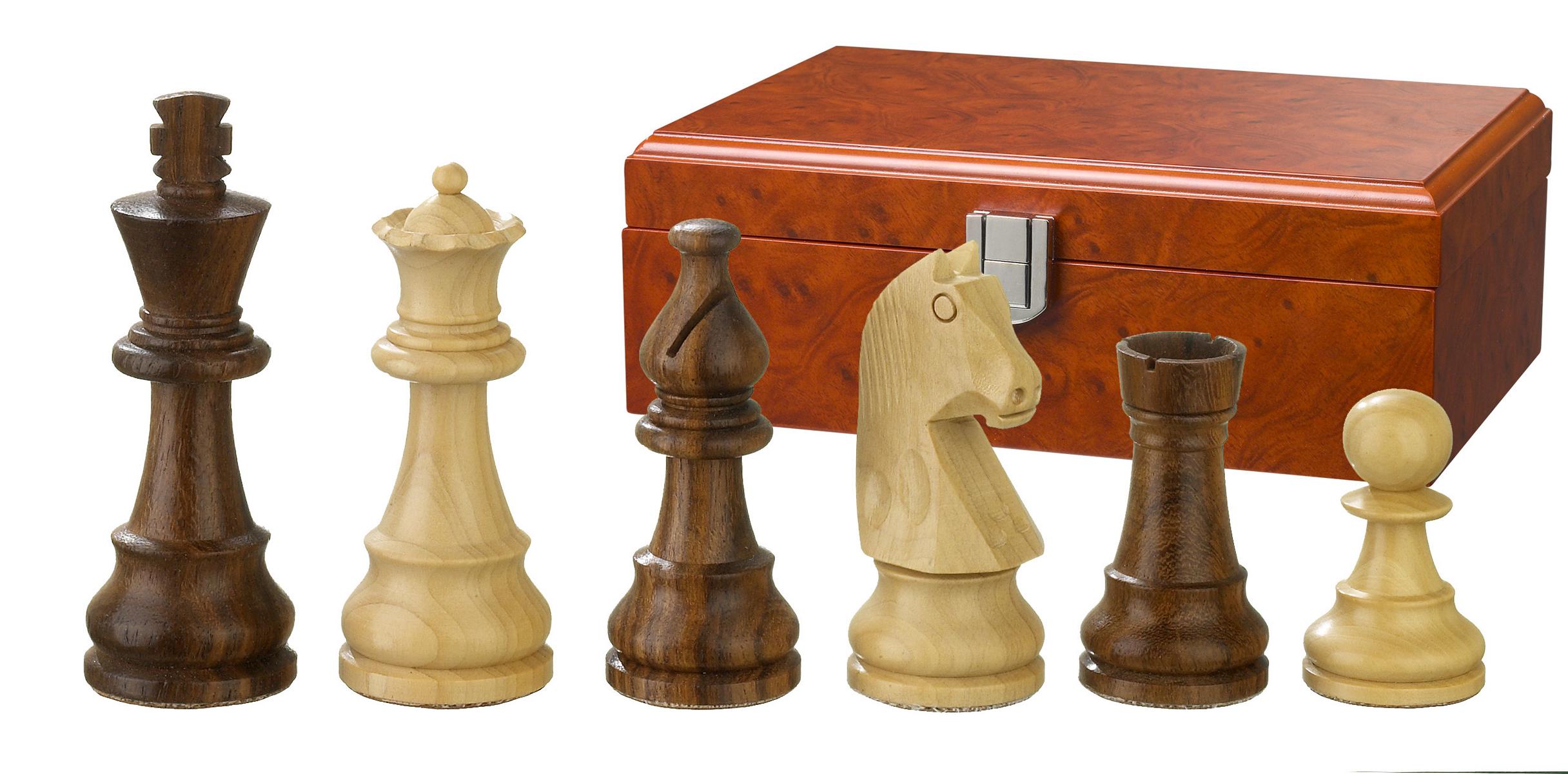 Schachfiguren Titus, Königshöhe 83 mm, in Holzbox