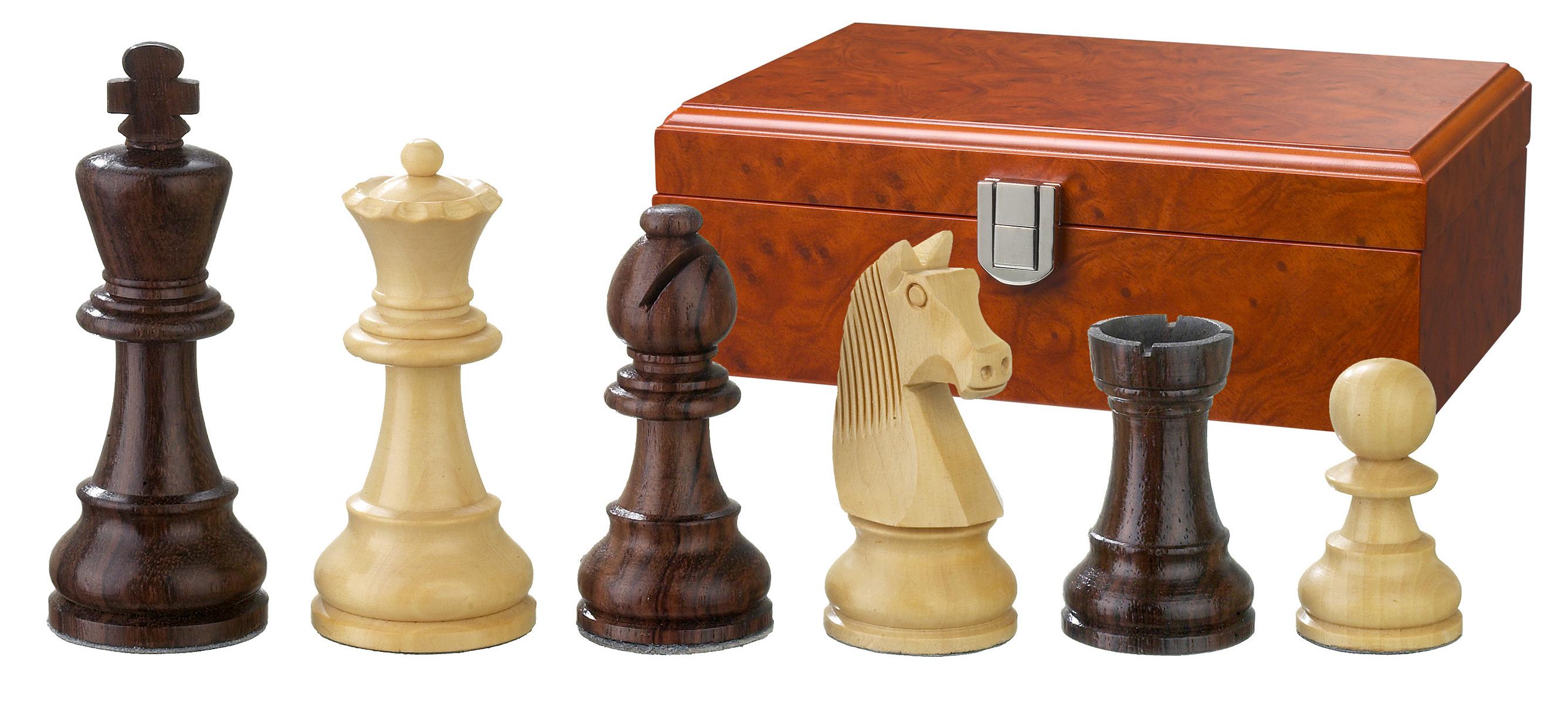 Schachfiguren Barbarossa, Königshöhe 78 mm, in Holzbox
