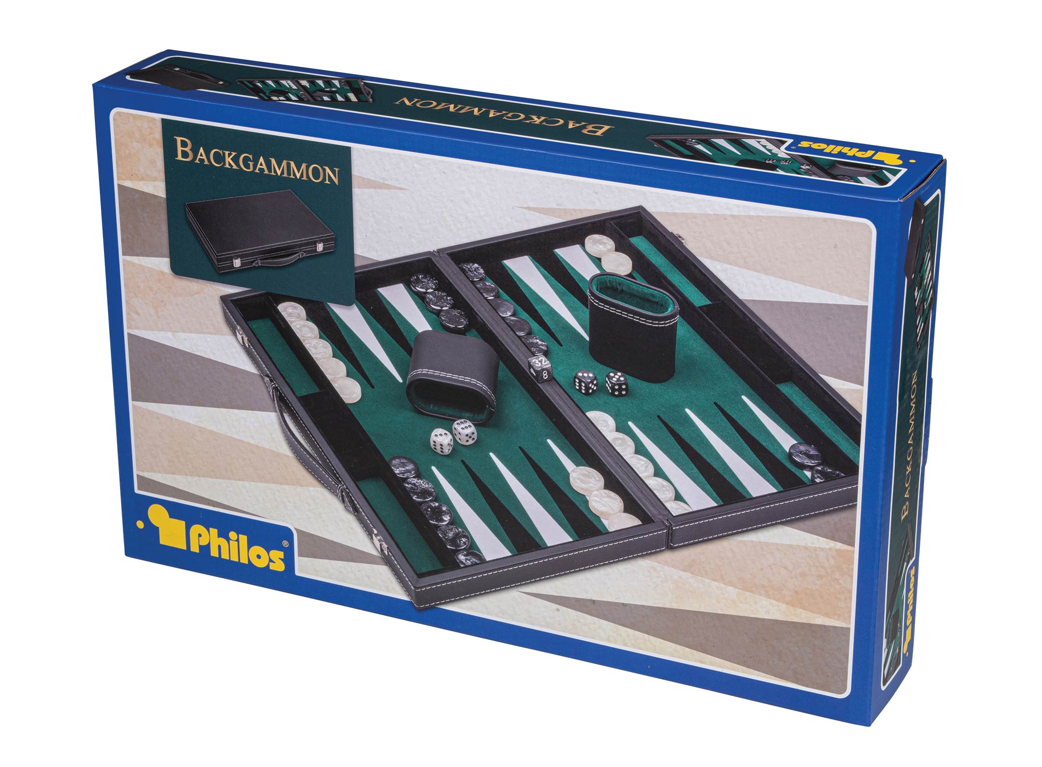 Backgammon, black, green, medium, imitation leather