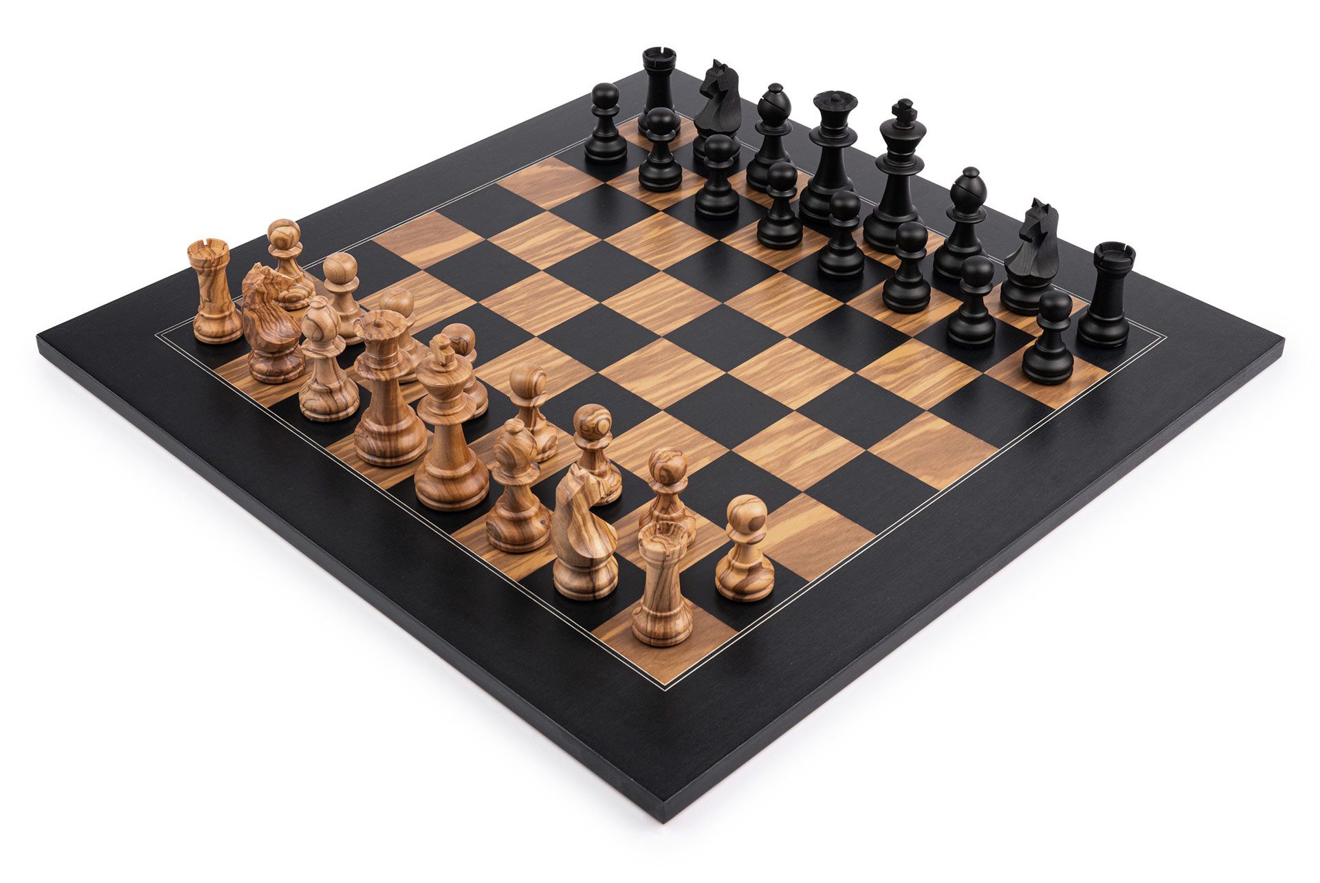 Chess Set Black Olive Deluxe, field 50 mm