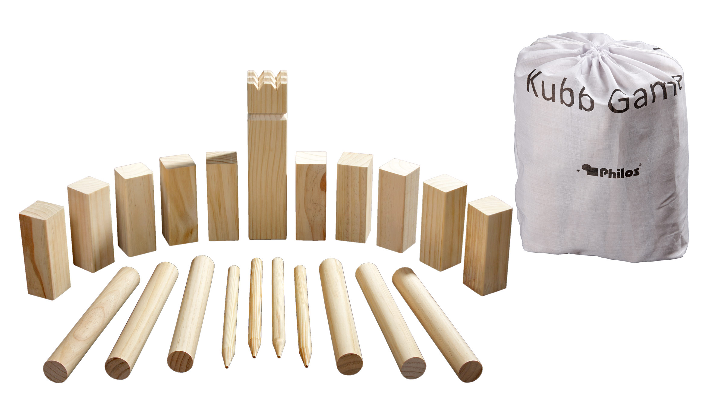 Kubb Game,  original size, pinewood, FSC 100%
