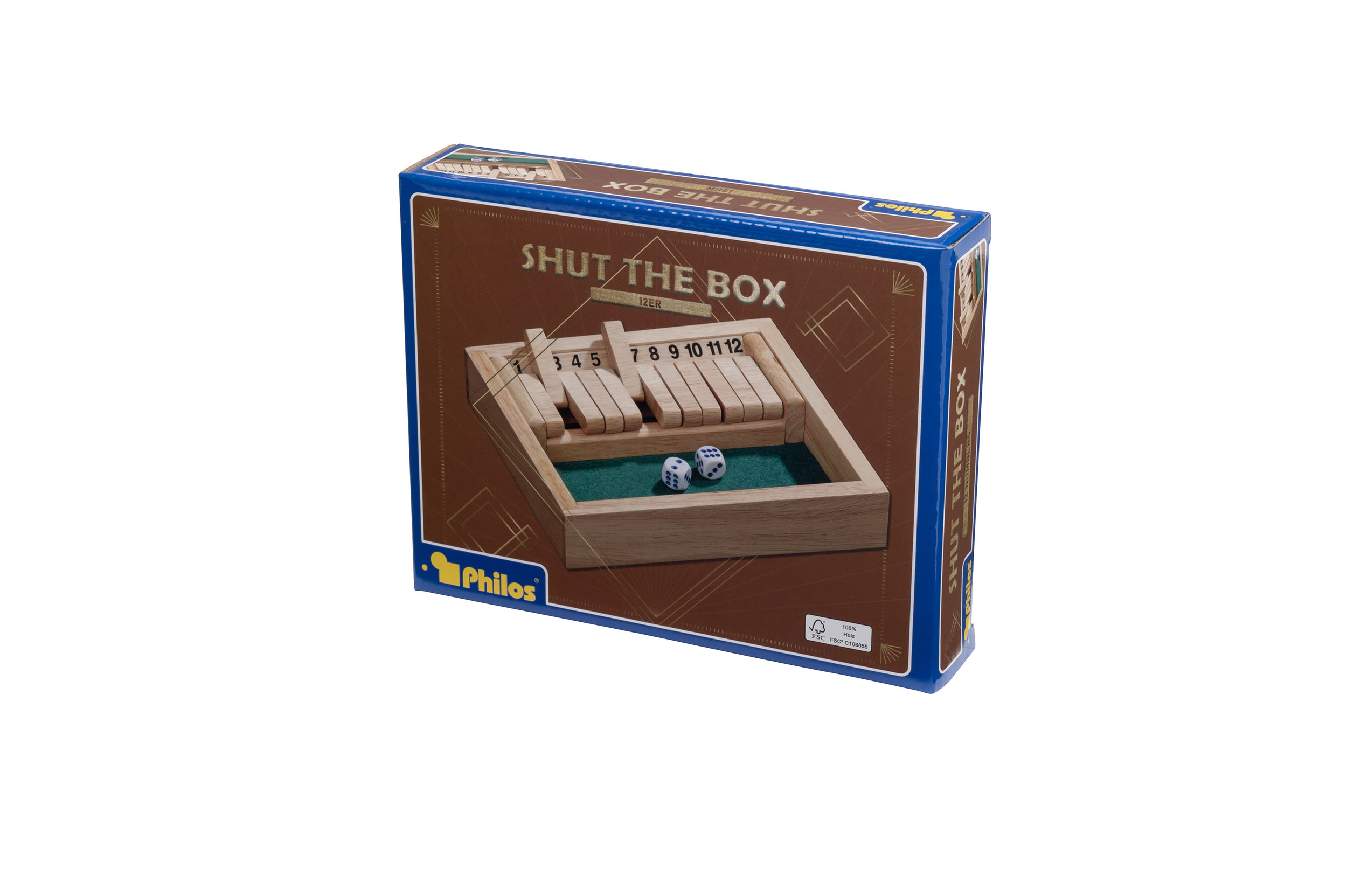 Shut the Box, 12 numbers, small, travel game, FSC 100%