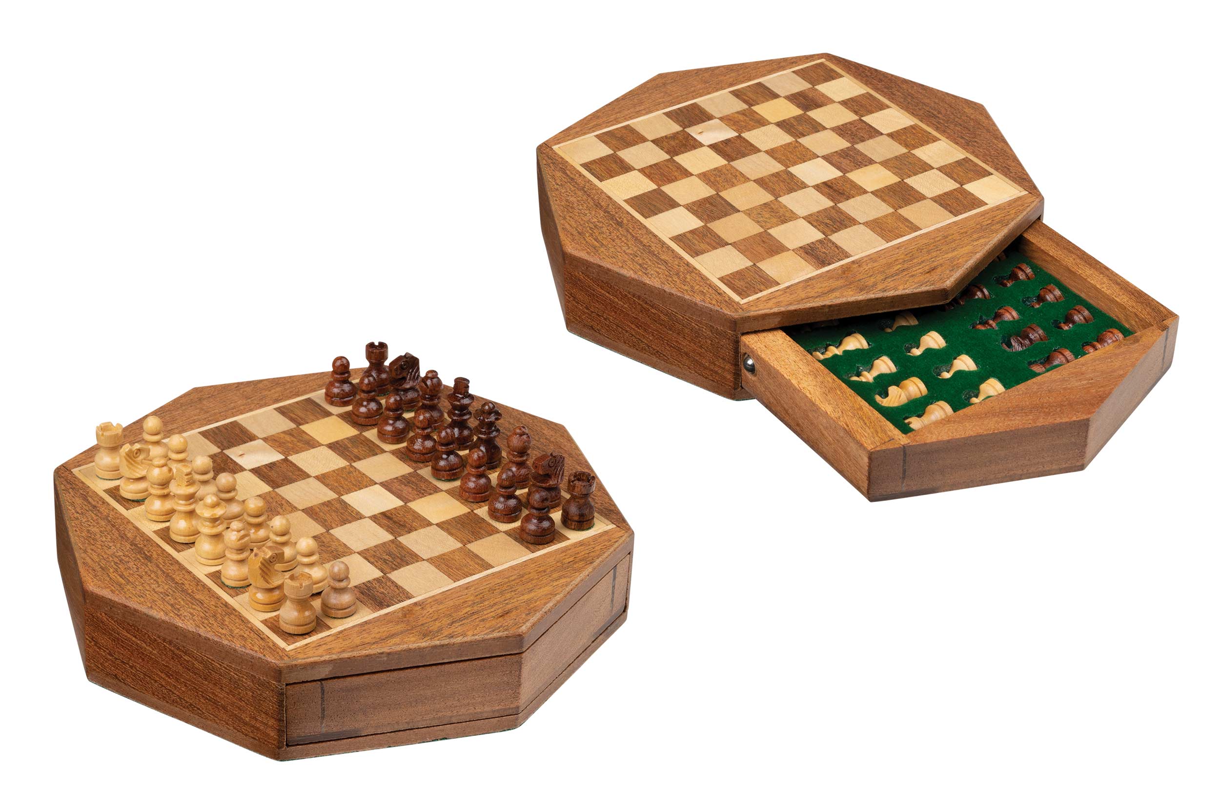 Chess cassette Octagon, travel, mini, field 13mm, magnetic