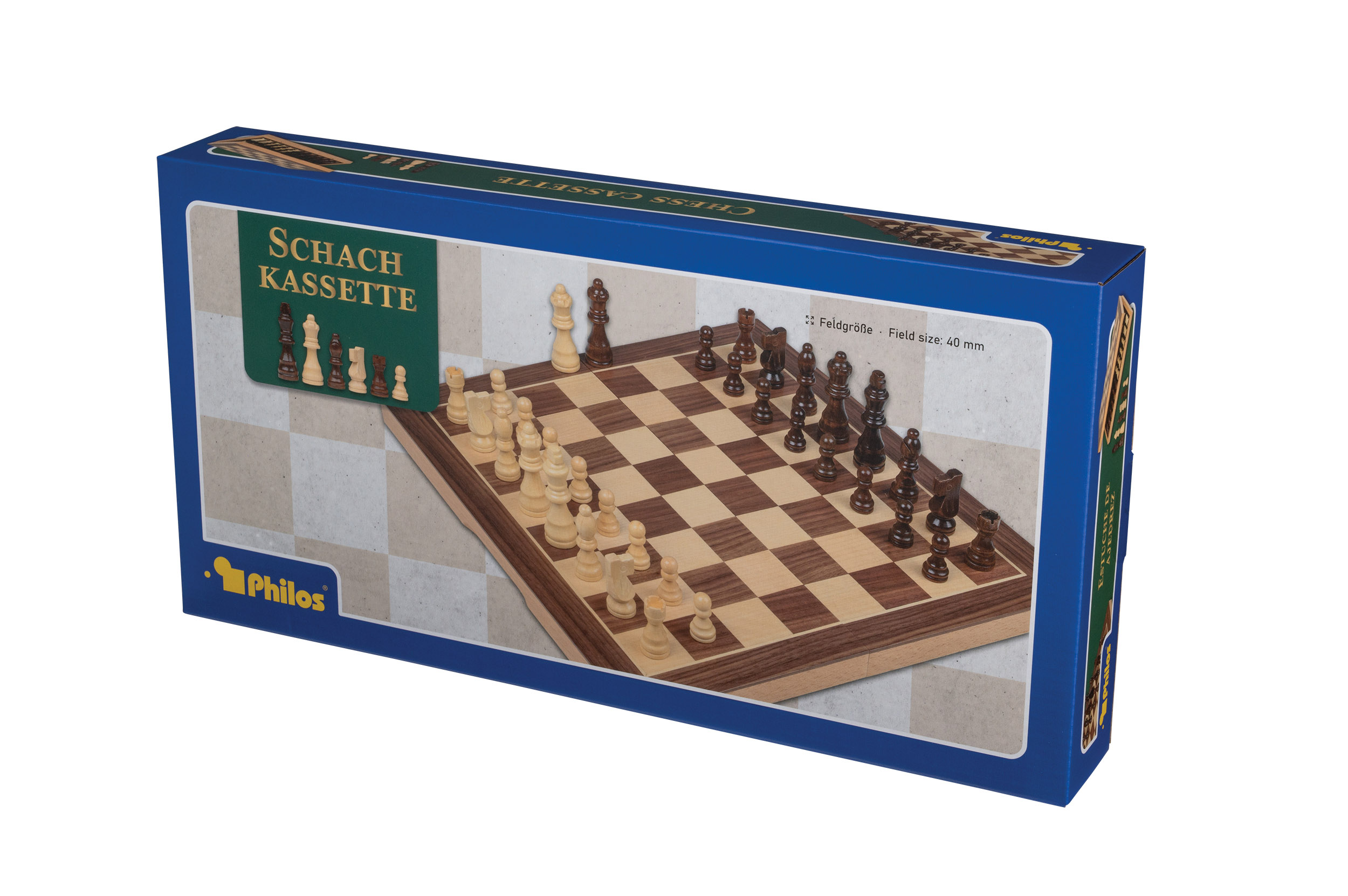 Chess cassette, field 40 mm, with additional pair of queens Chess cassette, field 40 mm, with additional pair of queens