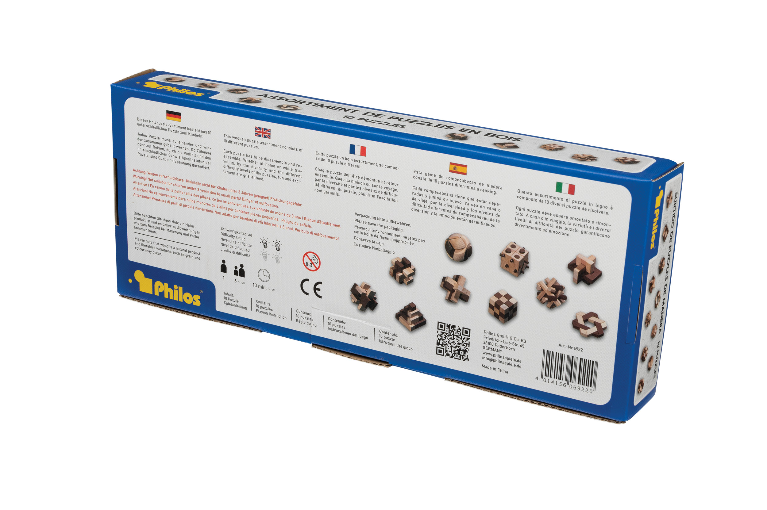 Wooden puzzle assortment, 10 Puzzles