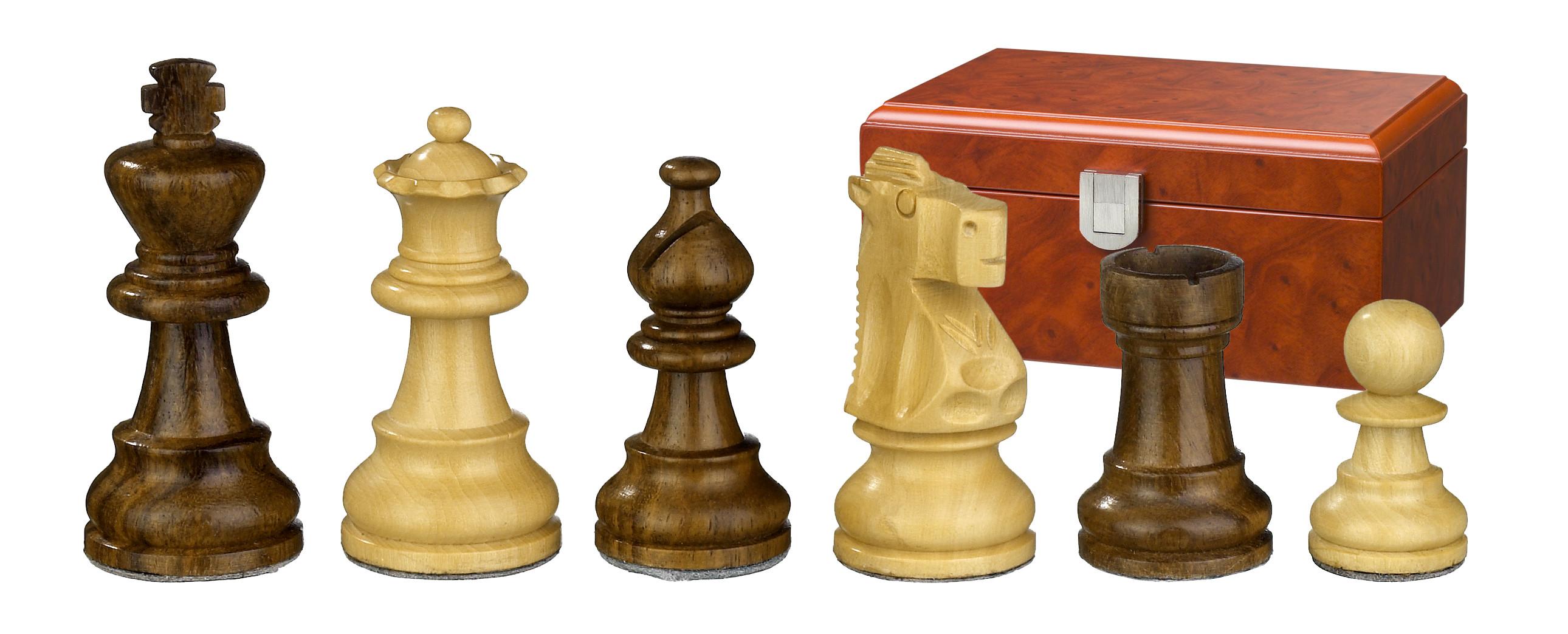 Schachfiguren Napoleon, Königshöhe 65 mm, in Holzbox